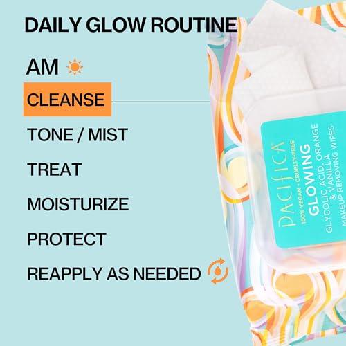Pacifica Pacifica Makeup Remover Face Wipes - Disposable Daily Face Cleansing Towelettes Wipes -Biodegradable & Eco-Friendly - Organic- Clean Beauty Vegan & Cruelty-Free Dermatologist Tested 10 Count