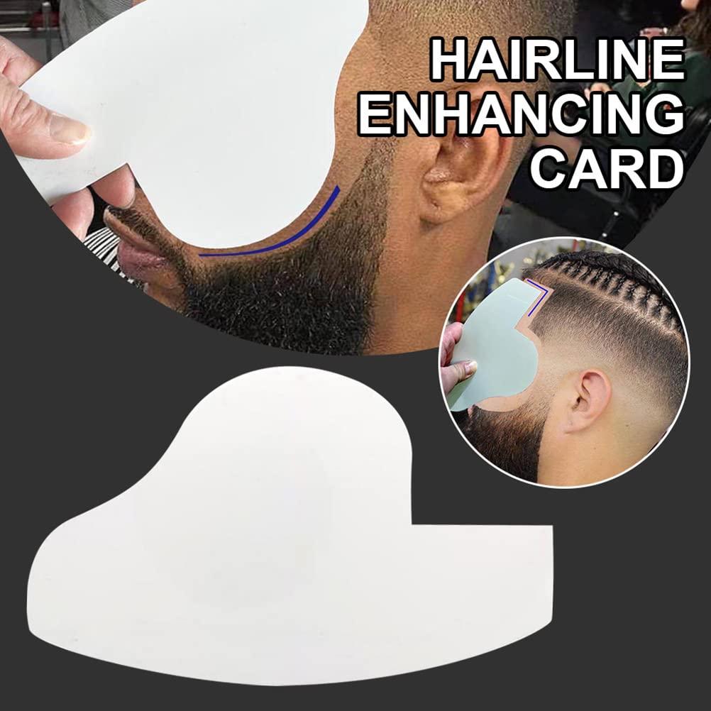 Pssopp Beard Shaper,Hair Dyeing Board with Hairline Enhancing Card Hair Styling Template for Edges Beard Lines Crisp Lines (white)
