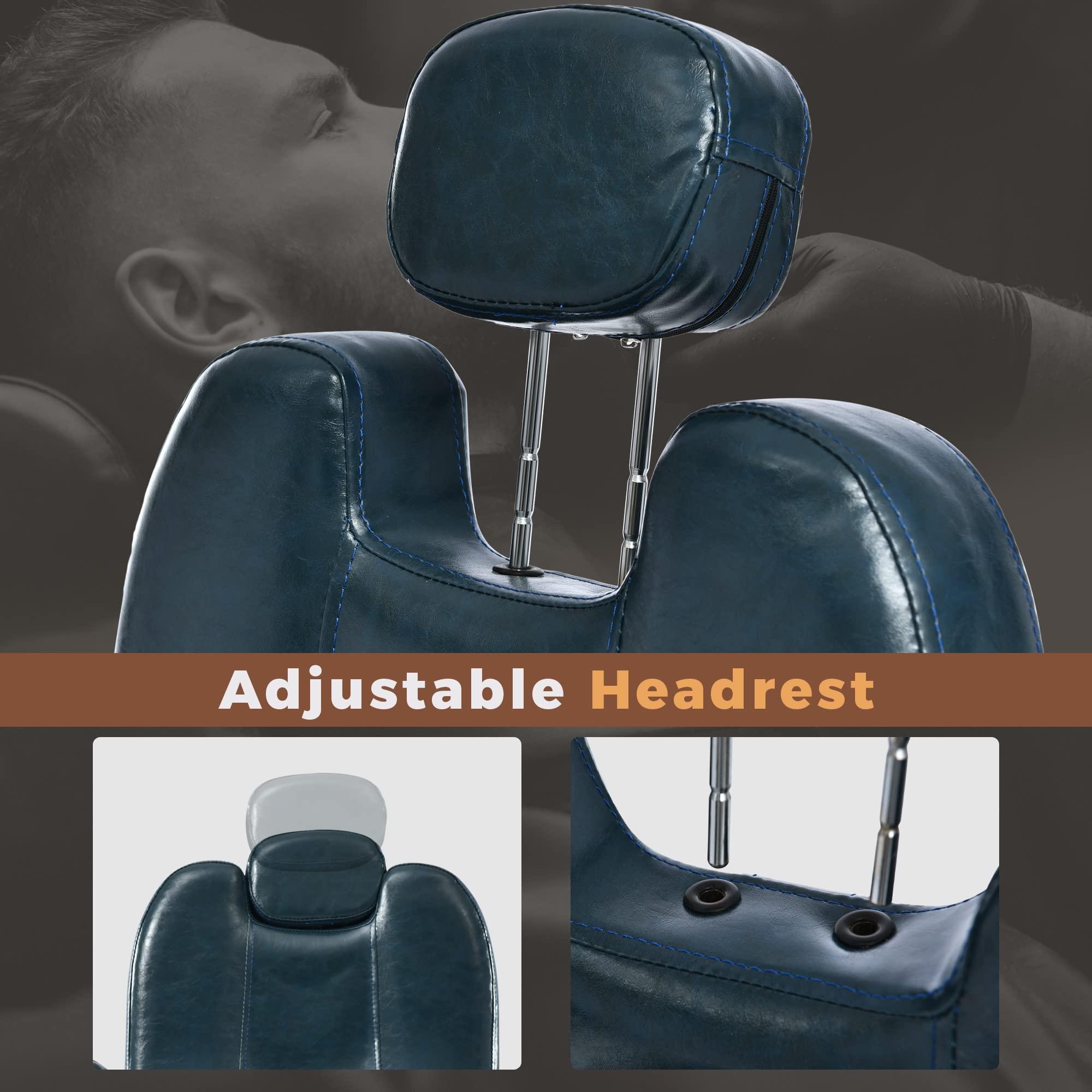 NinthAvenue Basics Deluxe Reclining Barber Chair with Heavy Duty Pump for Beauty Salon Tatoo Spa Equipment