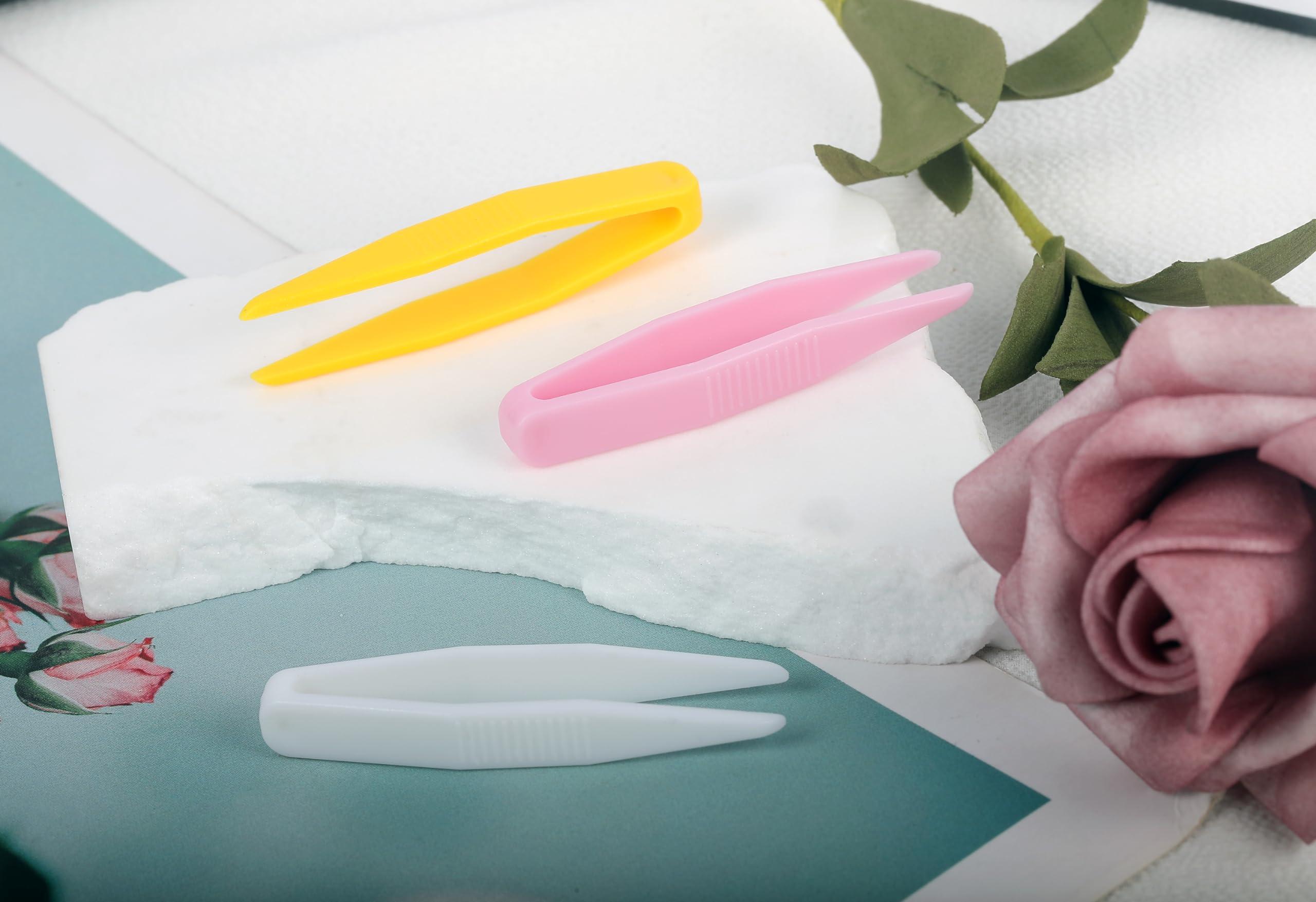 AccGin AccGin 3 Pcs Mini Plastic Tweezers Clips Portable