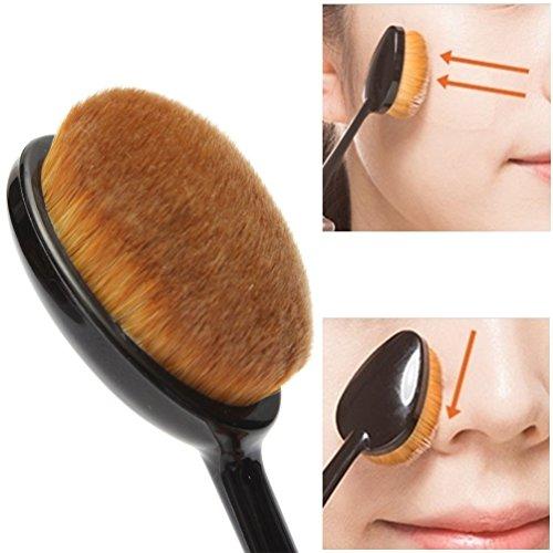 Boolavard 2 X Makeup Brushes Boolavard Oval Cosmetic Makeup Pro Blush Face Powder Toothbrush Curve Foundation Brush