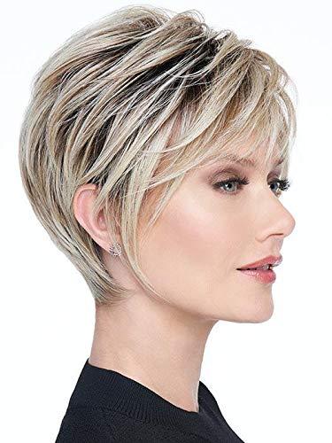 Raquel Welch & Maxwigs On Your Game Wig Color RL613SS Shaded Platinum - 12\" Perfect Angled Bob Razor Cut Heat Friendly Monofilament Top Classic Natural Peluca Memory Cap Bundle MaxWigs Hairloss Booklet