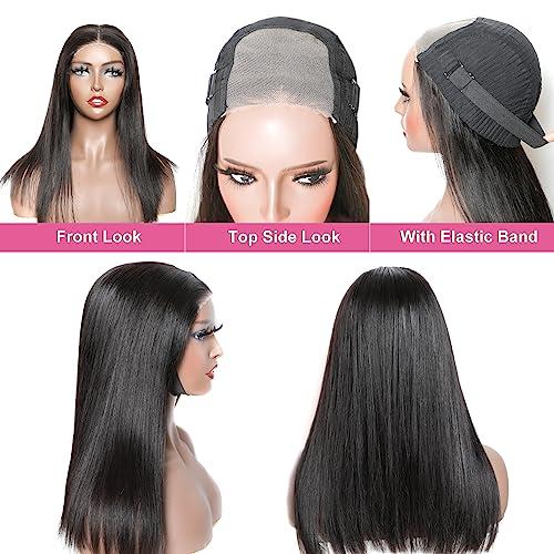 ORIGINAL QUEEN ORIGINAL QUEEN Wear and Go Glueless Wigs Bob Straight OQ Hair Pre Plucked and Pre Cut Lace Front Wigs Human Hair for Women Glueless Wig Beginner Friendly 180% Density Natural Color 16Inch