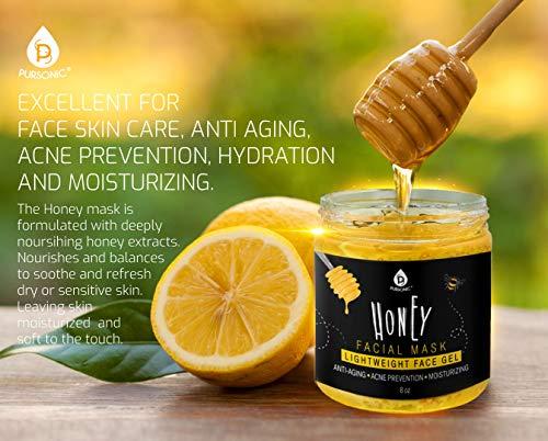 Pursonic Pursonic Facial Mask Collection of Black Charcoal, Red Clay & Honey Mask, Sourced From All Over The World For A Clean And Healthy Face, 8OZ(Honey Mask)
