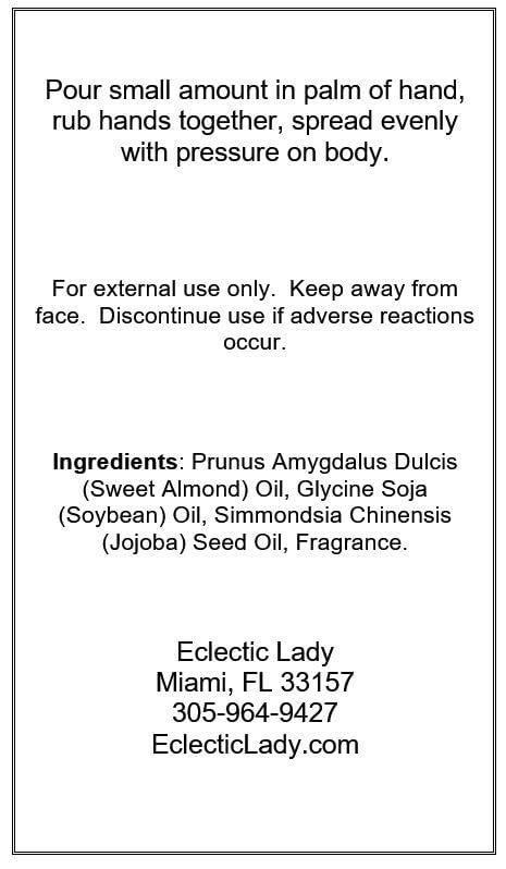 Eclectic Lady Black Licorice Massage Oil, 8 oz, with Sweet Almond Oil and Jojoba Oil, Preservative Free, Perfect for Aromatherapy and Relaxation