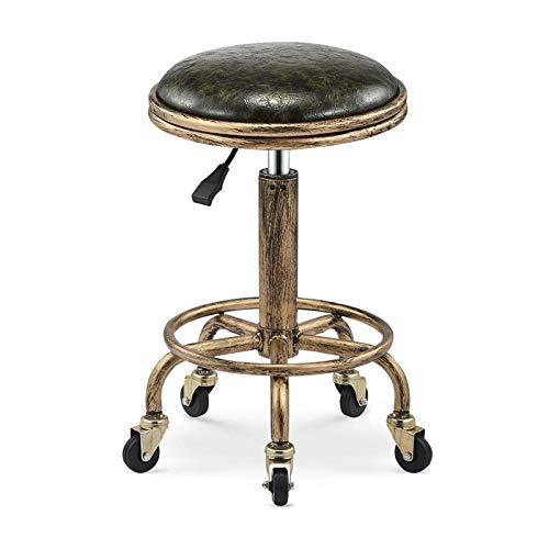 Workbench Stool on WheelTherapist Stool with Green PU Synthetic