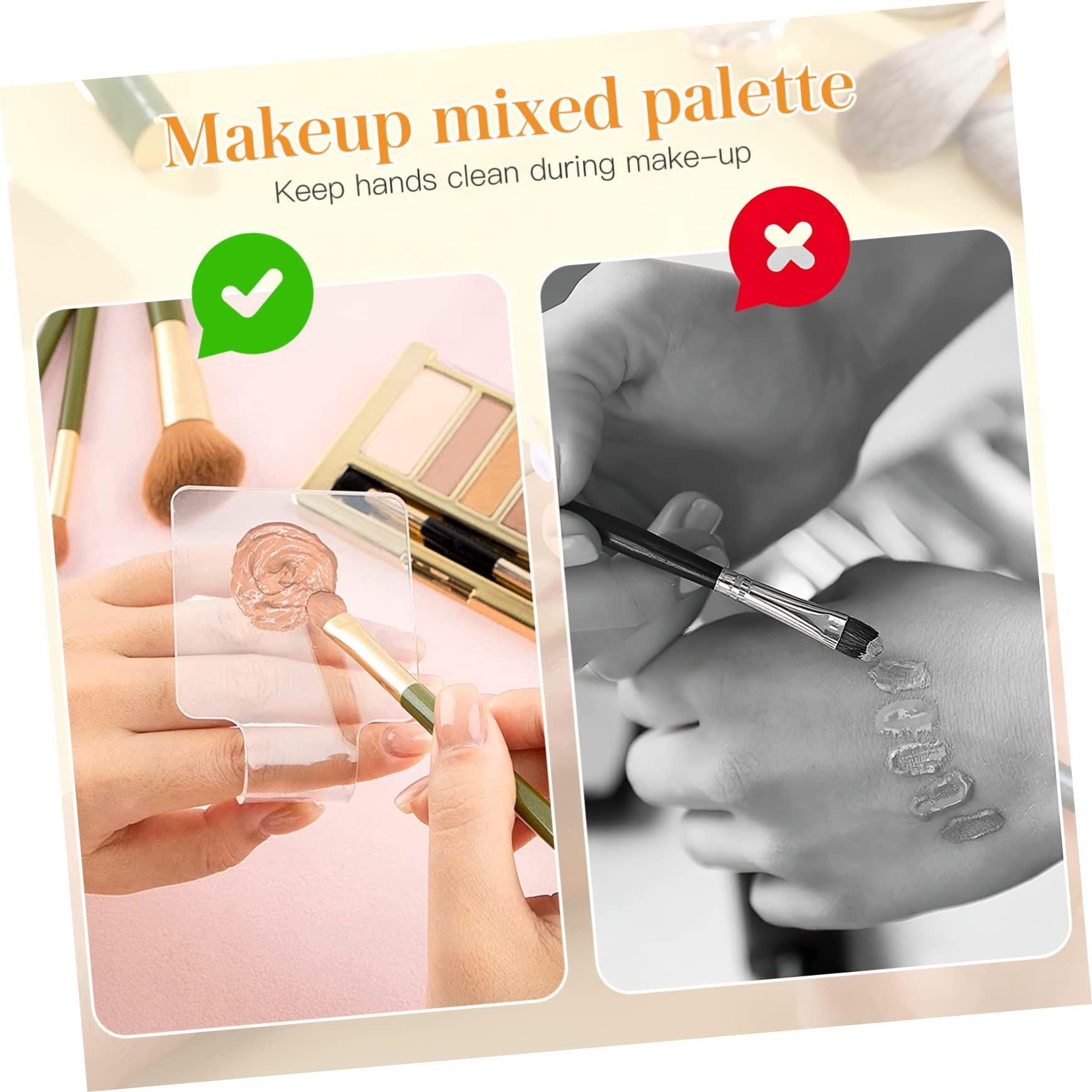 Hemoton Hemoton 2pcs Palette Makeup Foundation Make up Pallets Makeup Mixing Tray Blending Plate for Makeup Nail Cosmetic Polish Plate Acrylic Nail Paint Tray Manicure Paint Pallet Stainless Steel