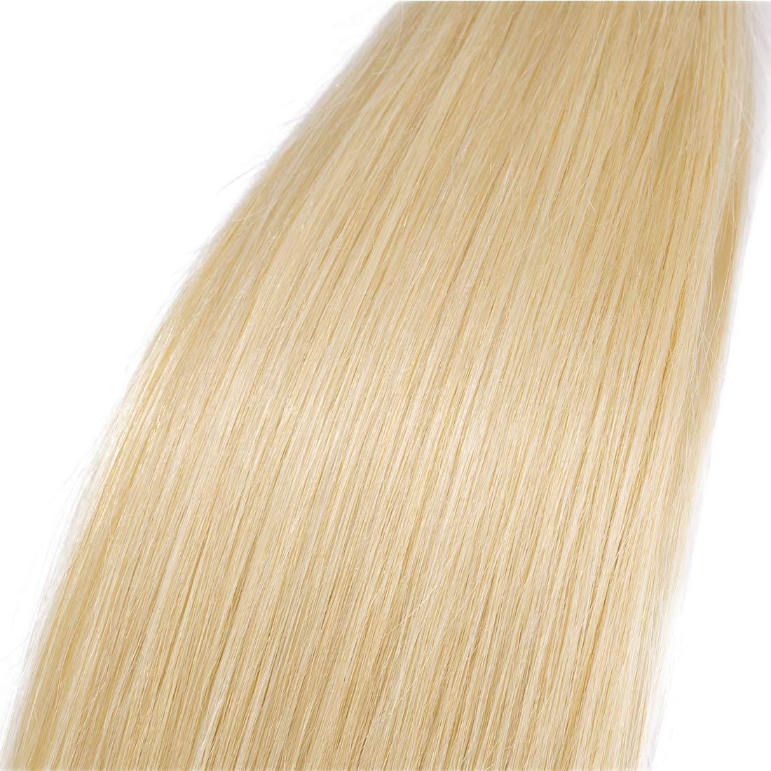 Msthoo Msthoo 613 Brazilian Virgin Hair Bundles Blonde Silky Straight Human Hair Extensions Replacement Bundle for Women 12 inches