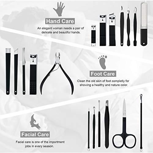 Keiby Citom Manicure Set Professional Nail Clippers Kit Pedicure Care Tools- Stainless Steel Women Grooming Kit 18Pcs for Travel or Home (Pink)