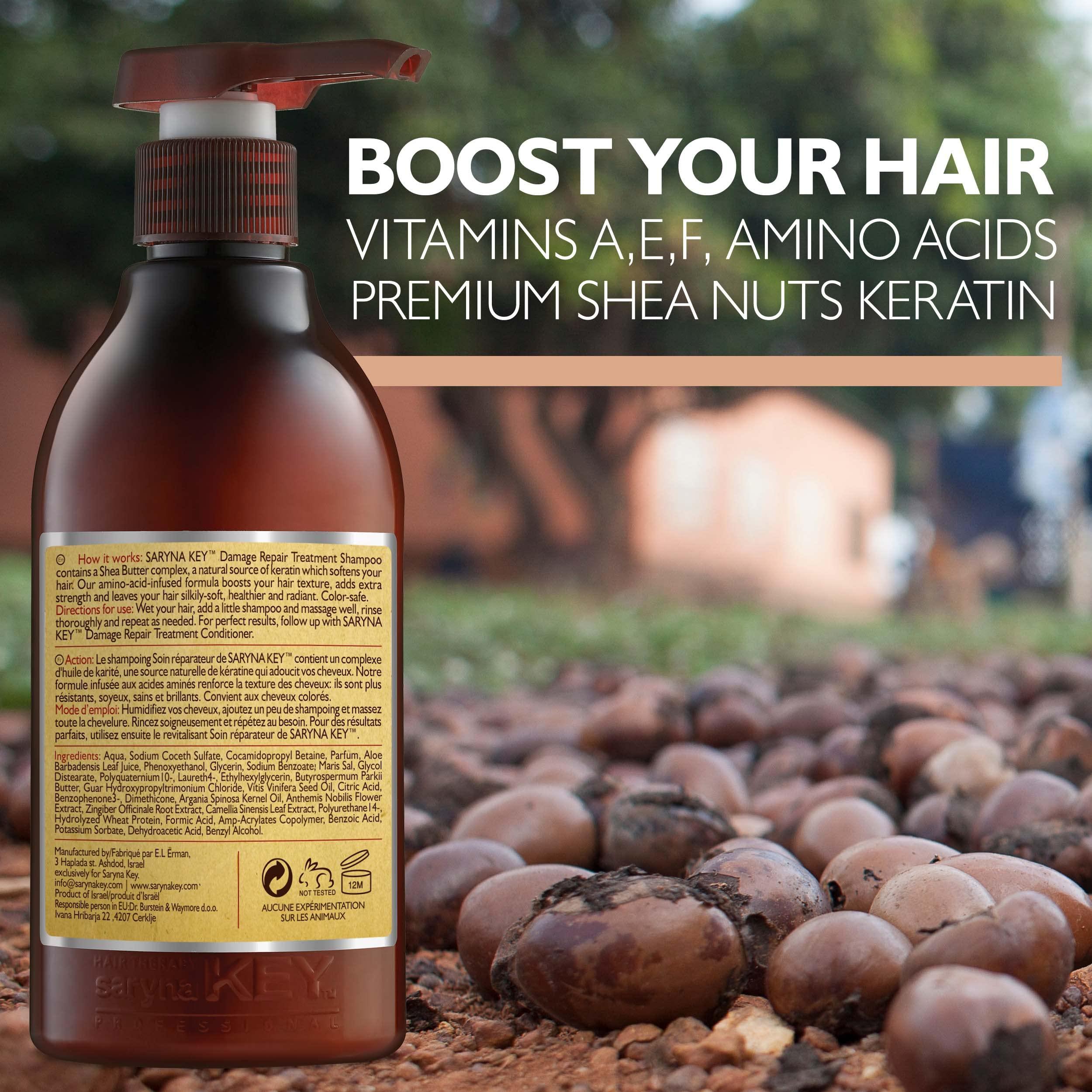 Saryna Key Saryna Key Damage Repair Light Shampoo (500ml/16.9oz) for Thin and Dry Hair with Pure African Shea Butter Hair Shampoo for Dry frizzy and Damaged Hair - Excellent Rinse Out Moisturizing and