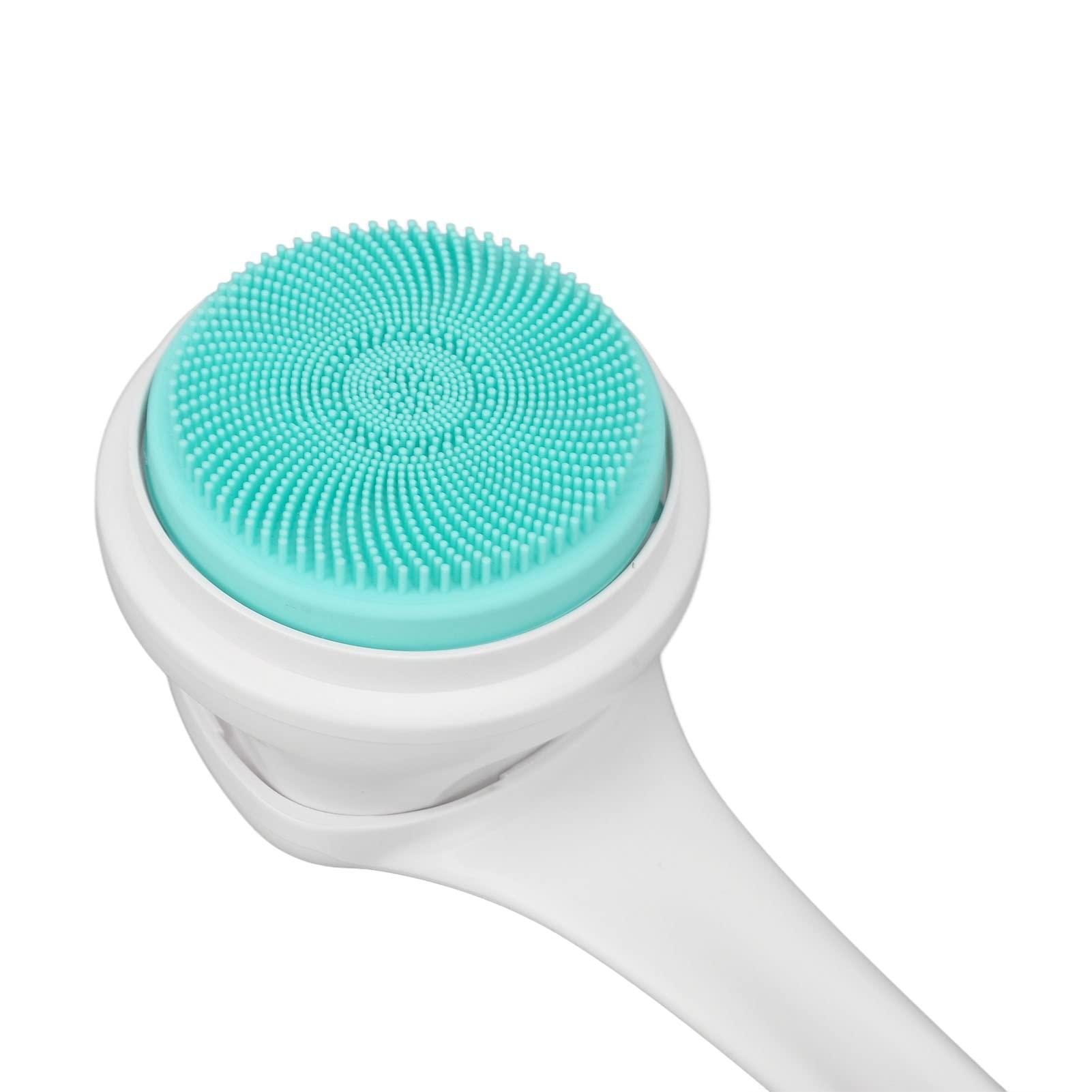 TIKATARER Automatic Back Scrubber for Shower, Fully Automatic Electric Bath Brush Electric Body Brush Back Brush Long Handle Shower Back Brush for Elderly Pregnant Women Children White