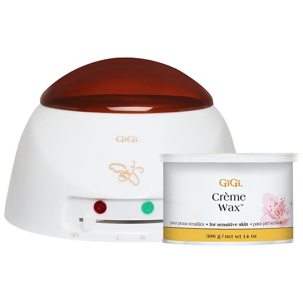 GiGi GiGi Hair Removal Cream Duo, Wax Warmer and Creme Wax for Salon-like Results, Made in USA, Unisex, Sensitive Skin, Paraben-Free, Not Tested on Animals, Trusted Brand for Over 40 Years