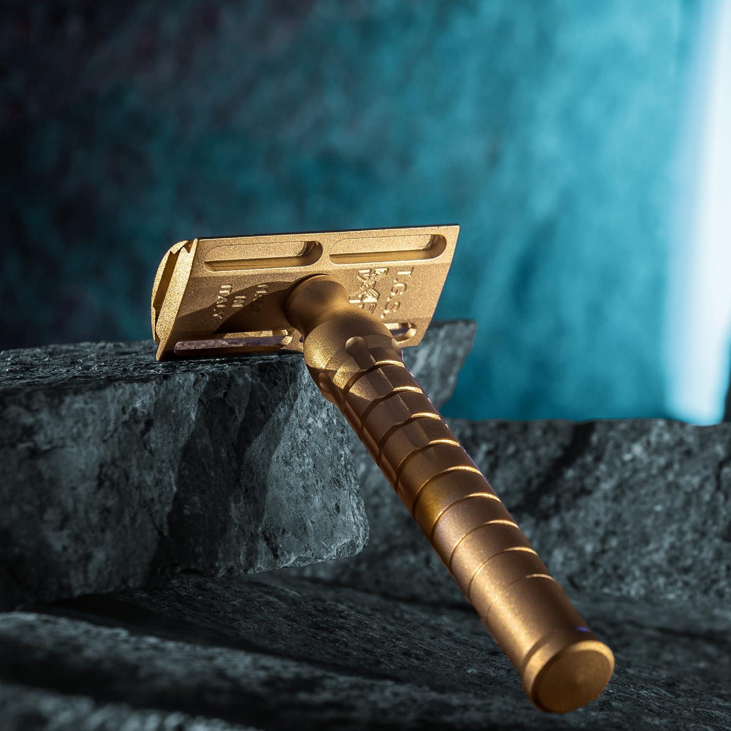 The Goodfellas\' smile The Goodfellas\' Smile Bayonetta Premium Double Edge Safety Razor, 100% Brass, Hand Crafted in Italy, Delivers an Ultra-Smooth Shave