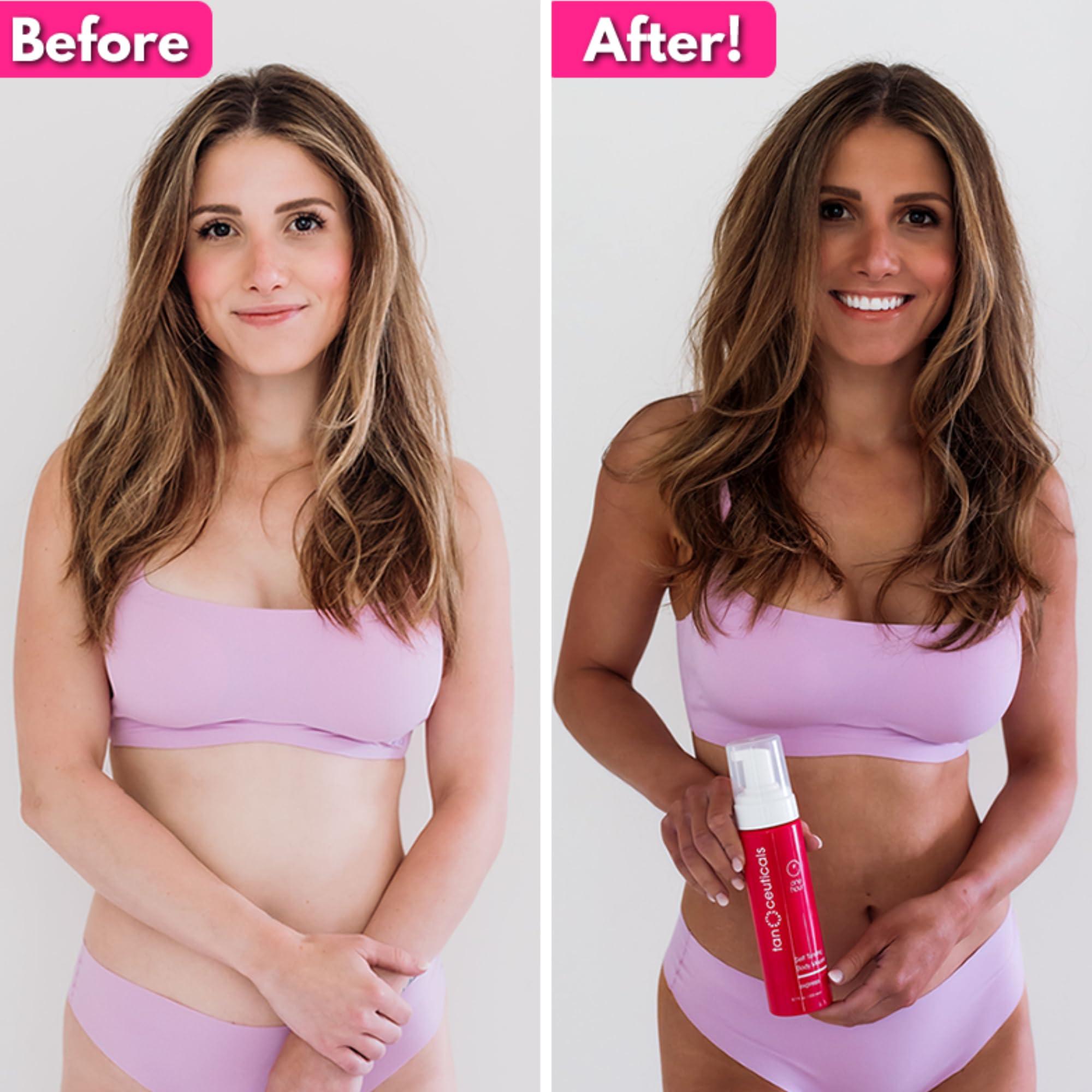 Tanceuticals Tanceuticals Express Self Tanning Body Mousse - Fast Acting Self Tan Foam - Develops in 1-4 Hours, Natural Looking, Vegan & Cruelty Free - Sunless Tanner with Acai Berry, Pomegranate & Argan Oil