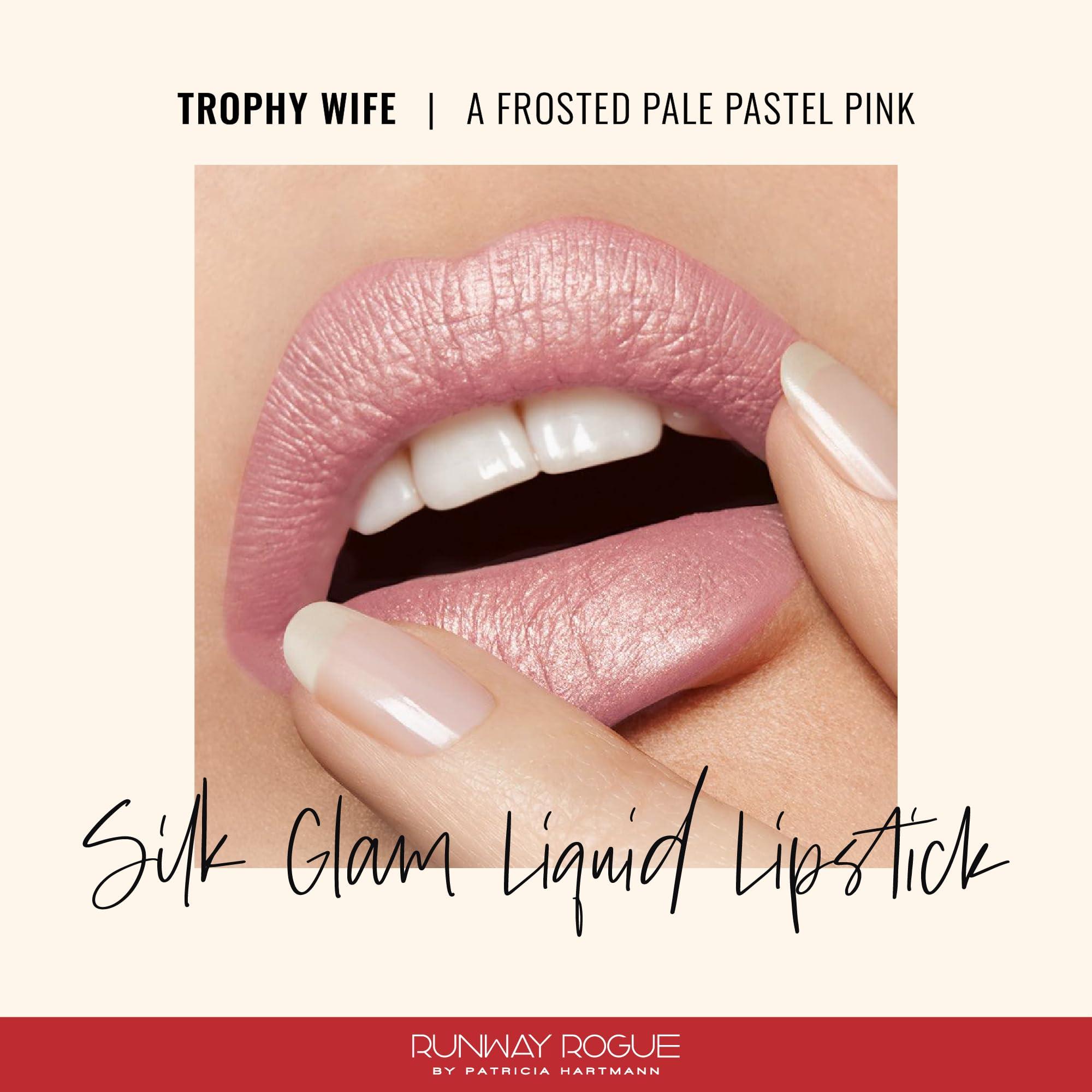 Runway Rogue Runway Rogue Silk Glam Liquid Lipstick, Long Wear Frosted Pale-Pink Lipstick, Trophy Wife