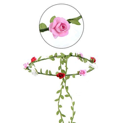 EBOOT eBoot 10 Pieces Multicolor Flower Crown Floral Wreath Headband Floral Garland Headbands for Festival Wedding Party