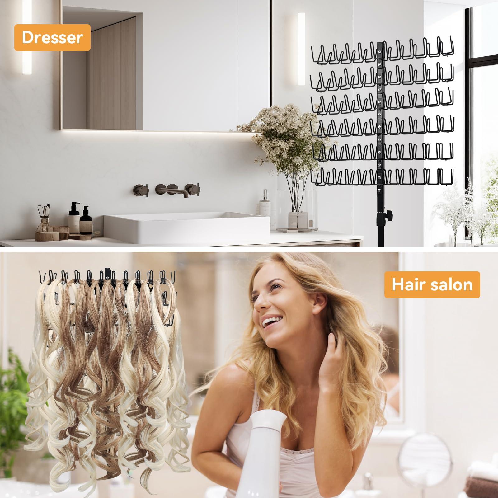 BRIAN & DANY BRIAN & DANY Braiding Hair Rack, Height Adjustable Braiding Rack with 120 Pegs, 2-Side Metal Hair Holder for Braiding Hair, Hair Stand with Stylist Hair Braiding Tools