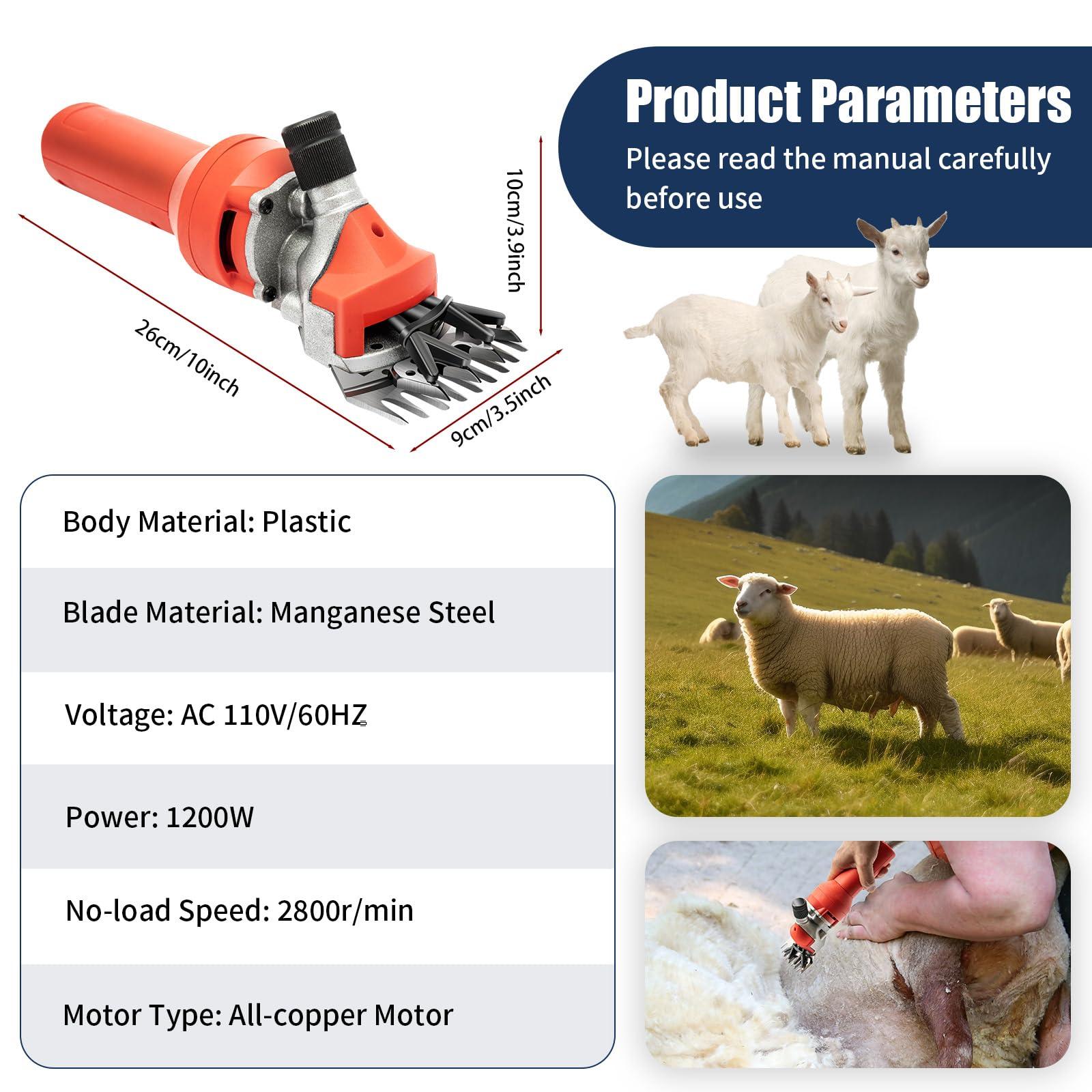 InSyoForeverEC InSyoForeverEC Electric Sheep Shears Electric Clippers 1200W Professional Farm Livestock Shearing Machine Animals Grooming Haircut Trimmer for Shaving Fur Wool in Thick Coat Animals
