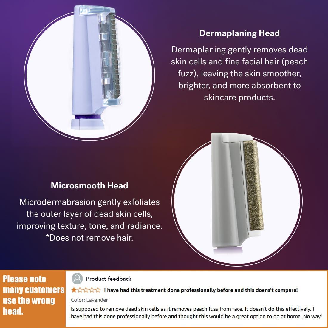 MICHAEL TODD Michael Todd Beauty - Sonicsmooth Pro+ Dermaplaning System with LED Light - 2 in 1 Women\'s Face Exfoliation & Peach Fuzz Hair Remover - 16 Dermaplaning Blades & 2 Microsmooth Microdermabrasion Tips