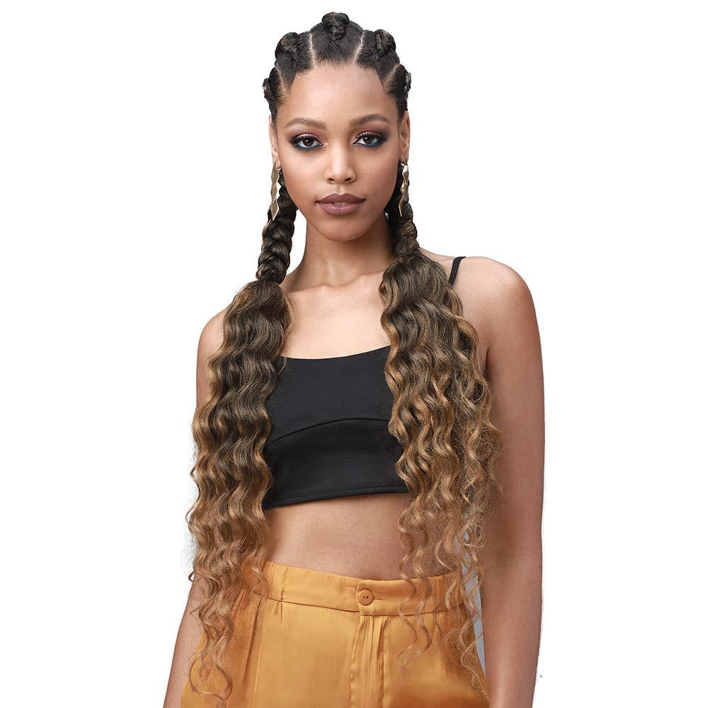 BOBBI BOSS [2PACKS DEAL] Bobbi Boss King 3X Value Pre-Feathered Ocean Wave 28\" Braid KINGTIPSOC28X3 with Gold Filigree Tube 3pcs (1B)