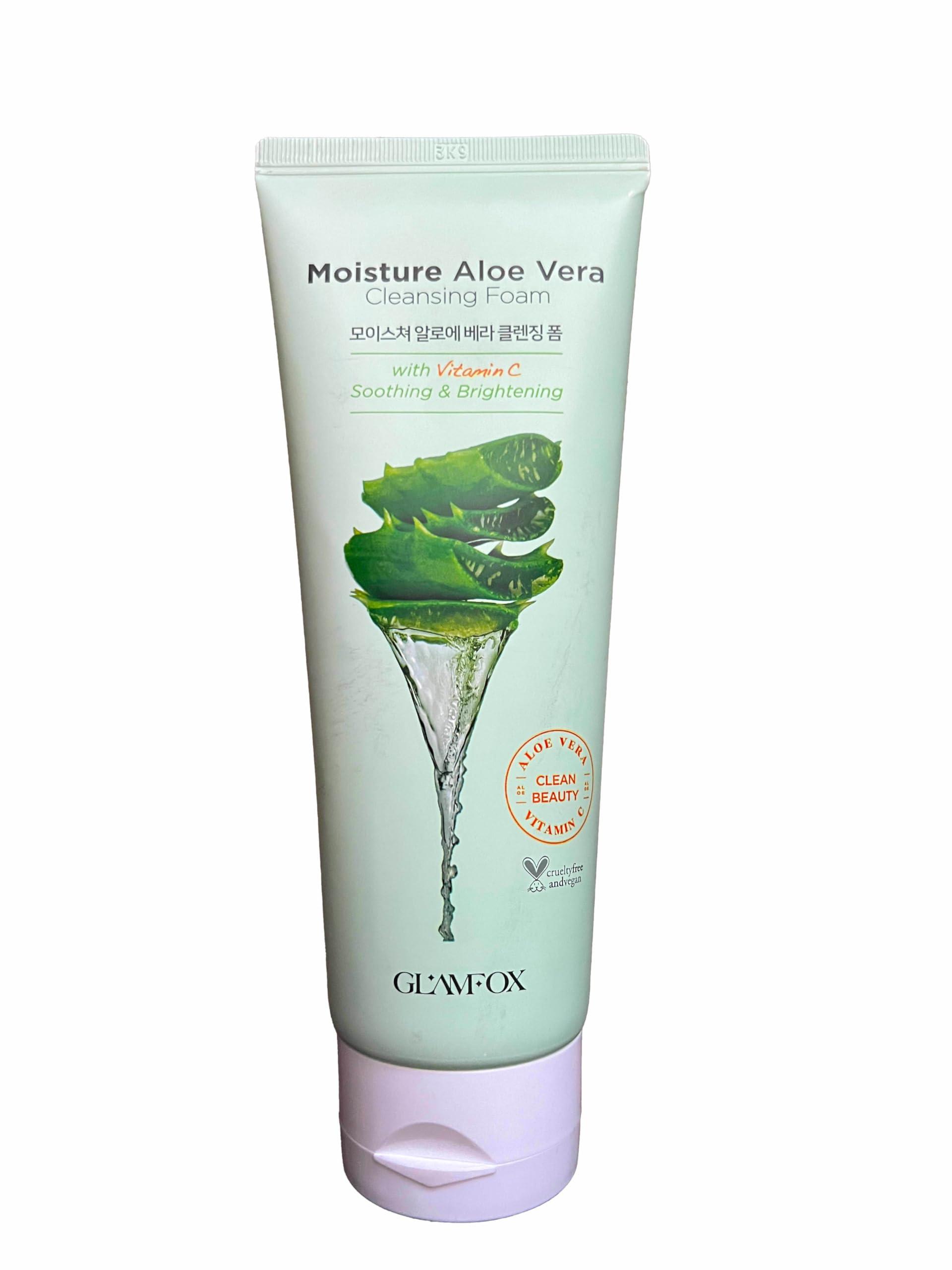Glamfox Glamfox Moisture Aloe Vera Cleansing Foam with Vitamin C, 5.29 Fl Oz (Pack of 1)