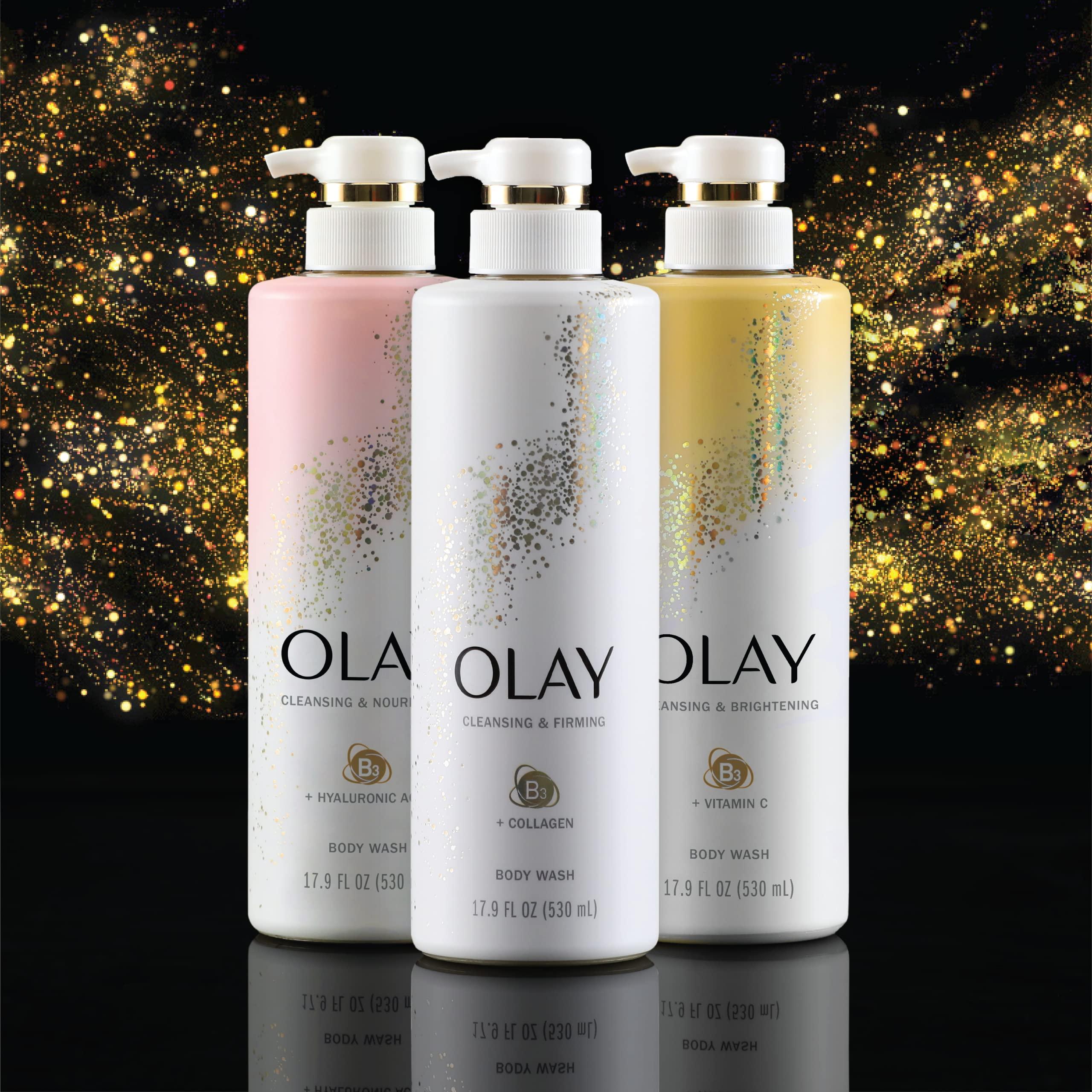 Olay Olay Body Wash Cleansing & Firming for Women with Collagen and Vitamin B3, 20 fl oz (Pack of 4)