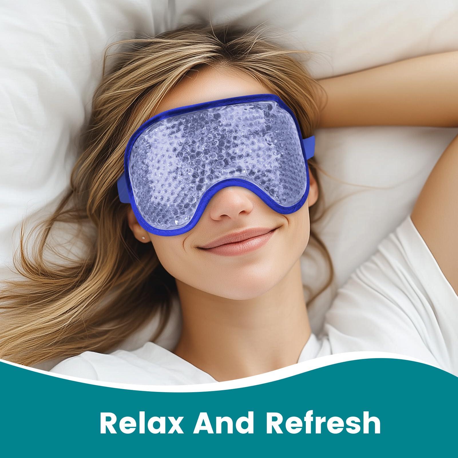 NEWGO NEWGO Cooling Eye Mask Cold Eye Mask for Dry Eyes, Gel Eye Mask Ice Eye Mask Frozen Reusable Eye Ice Pack Cold Eye Compress for Eye Surgery, Skin Care - Navy Blue