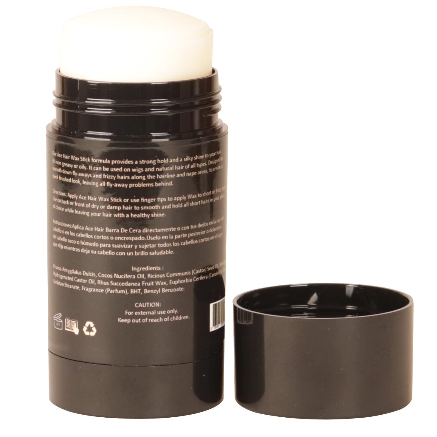 Ace Hair Extensions & Co. Ace Hair Wax Stick - Non-Greasy Flyaway Control with Coconut and Almond Oil - Extreme Hold for Hair Edges, Wigs, and Bed Head Bar