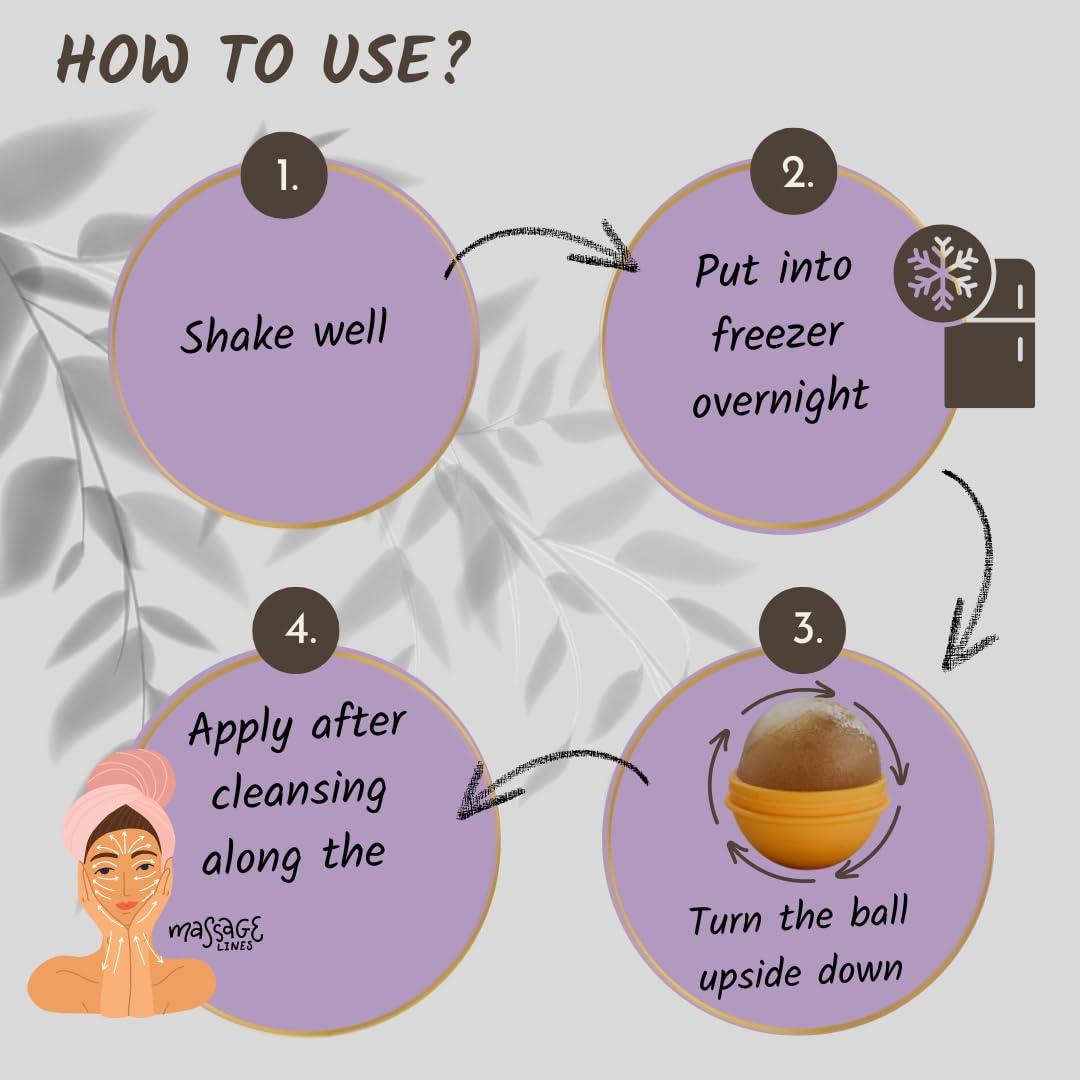 Facial Ice Globe Mango Frozen Face Roller | Ice Ball for Face - Soothing Facial Ice Roller for Women and Men, Skin Refreshing Face Icer, Ideal for Puffiness Relief