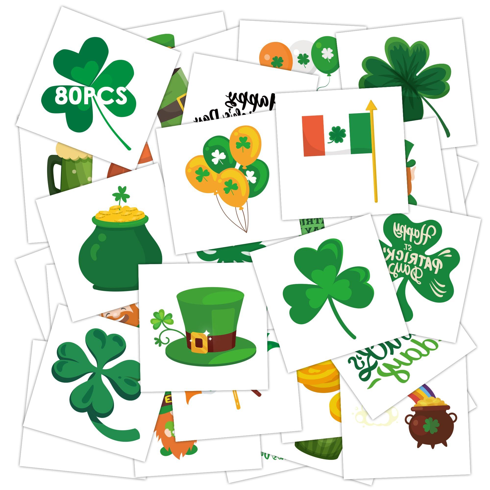 MDDRUIQI St Patrick's Day Tattoos with Headband