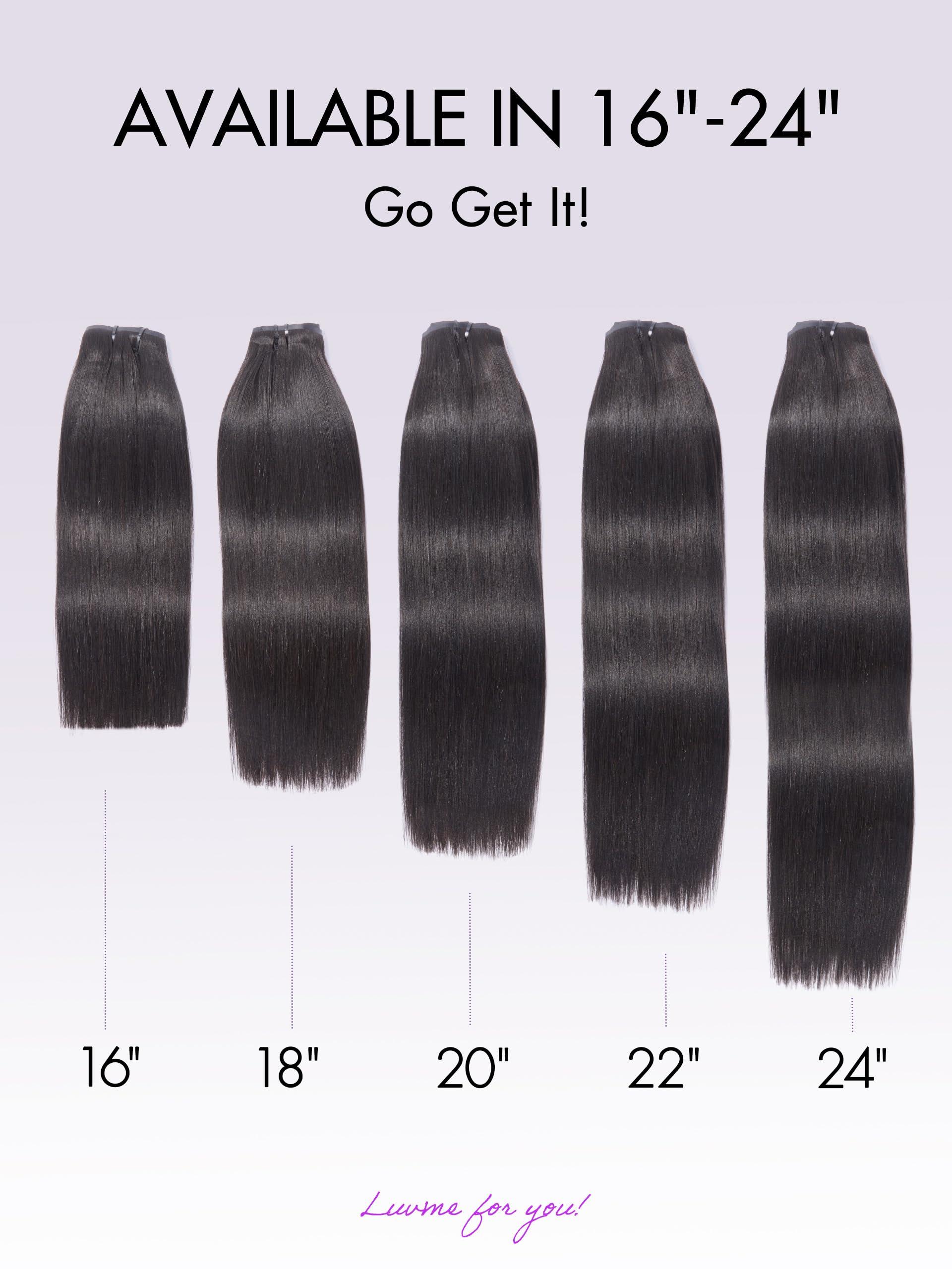 LUVME HAIR LUVME HAIR Yaki Straight Clip in Hair Extensions Real Human Hair, 24inch 135g 7Pcs, Black Hair Extensions, Remy Human Hair Extensions Clip ins for Women, Natural Human Hair