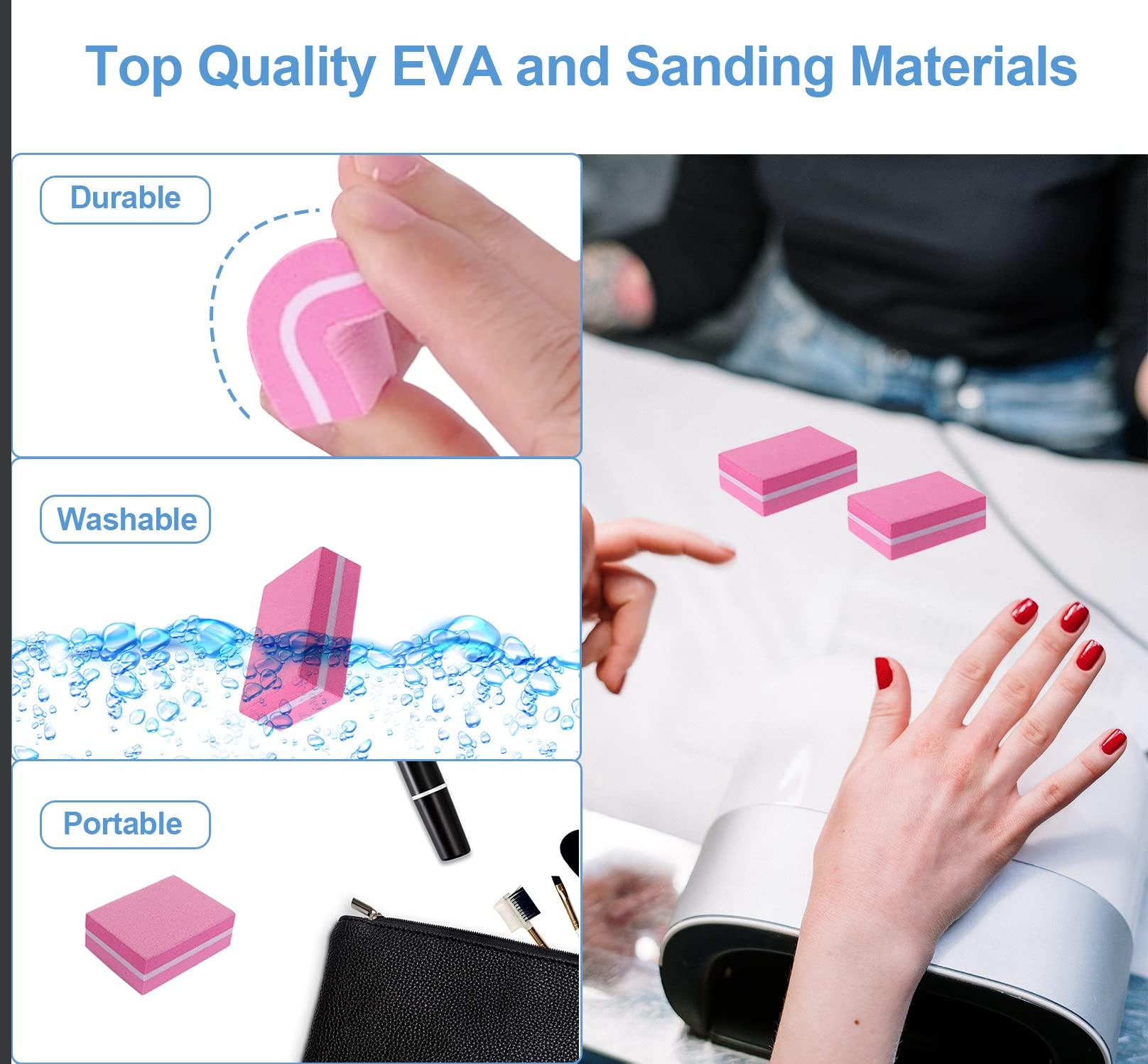 AhaTopia Nail Buffers (50 Pack), Mini Buffer Block Nail File for Acrylic Nails and Natural Nails, 100/180 Grit Nail Buffer Block Bulk Buffing Blocks for Nail Buff Professional Manicure File Blocks Set Pink