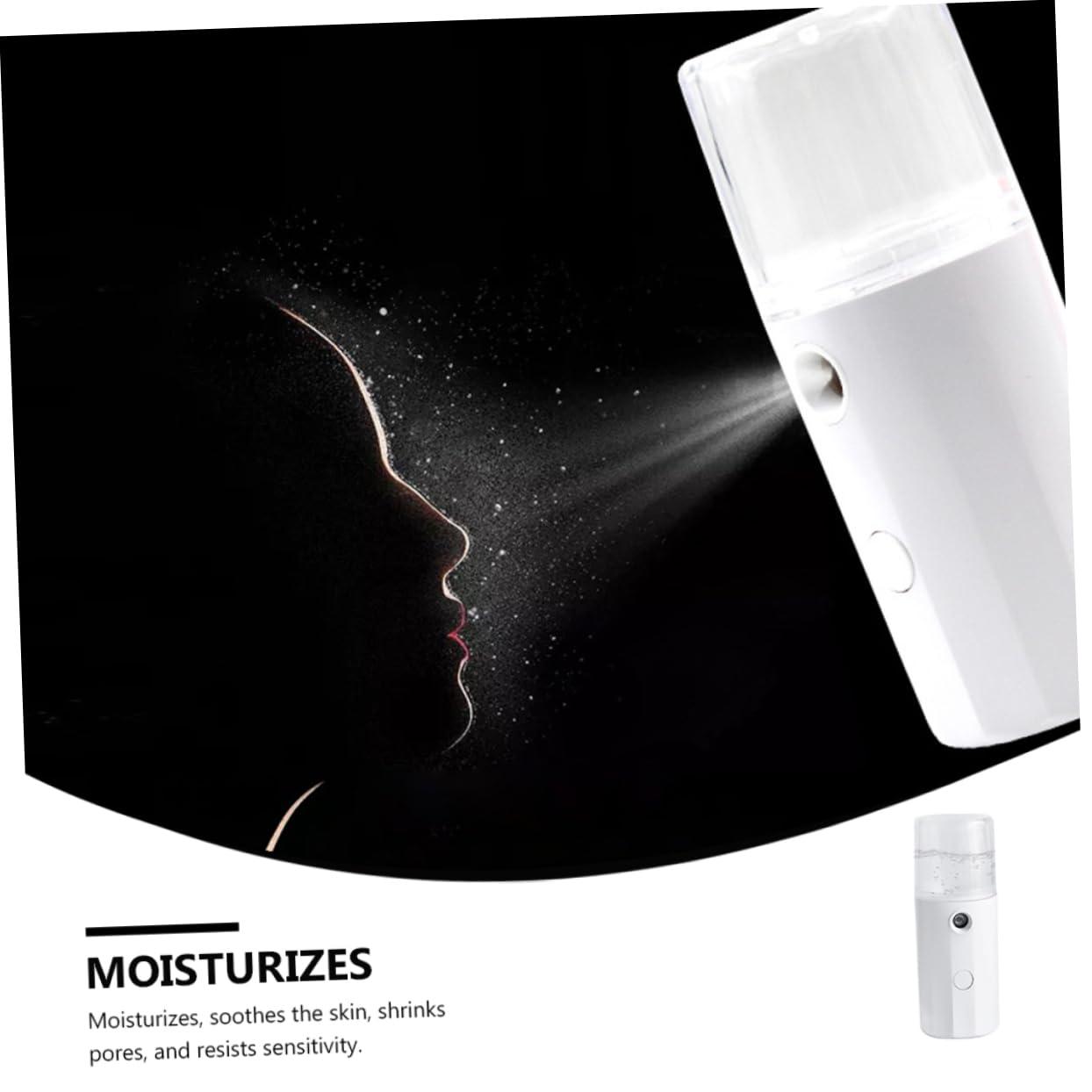 Ipetboom 1pc Hydrating Instrument Face Mist Sprayer USB Facial Steamer Cool Mist Sprayer Skin Humidifier Cool Facial Mister Moisturizing Atomizer Handy Nano Facial Mister Skin Moistener