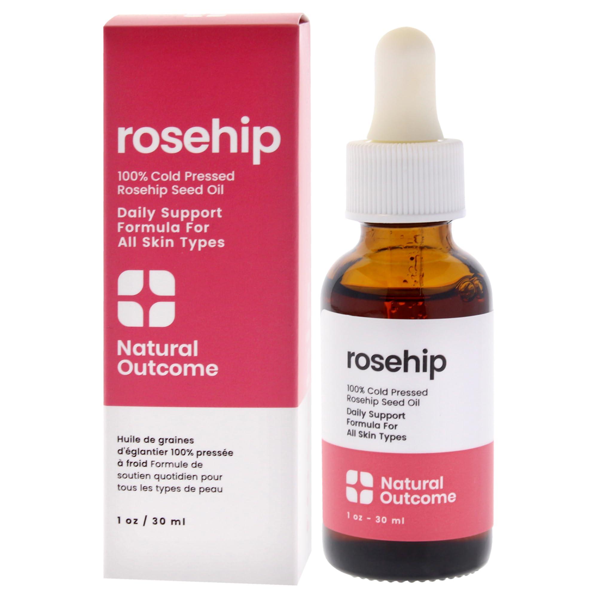 natural outcome natural outcome Rosehip Oil 100% Pure Cold-Pressed Rosehip Seed Face Oil - Anti-Aging Facial Oil to Plump, Balance & Hydrate 1 oz