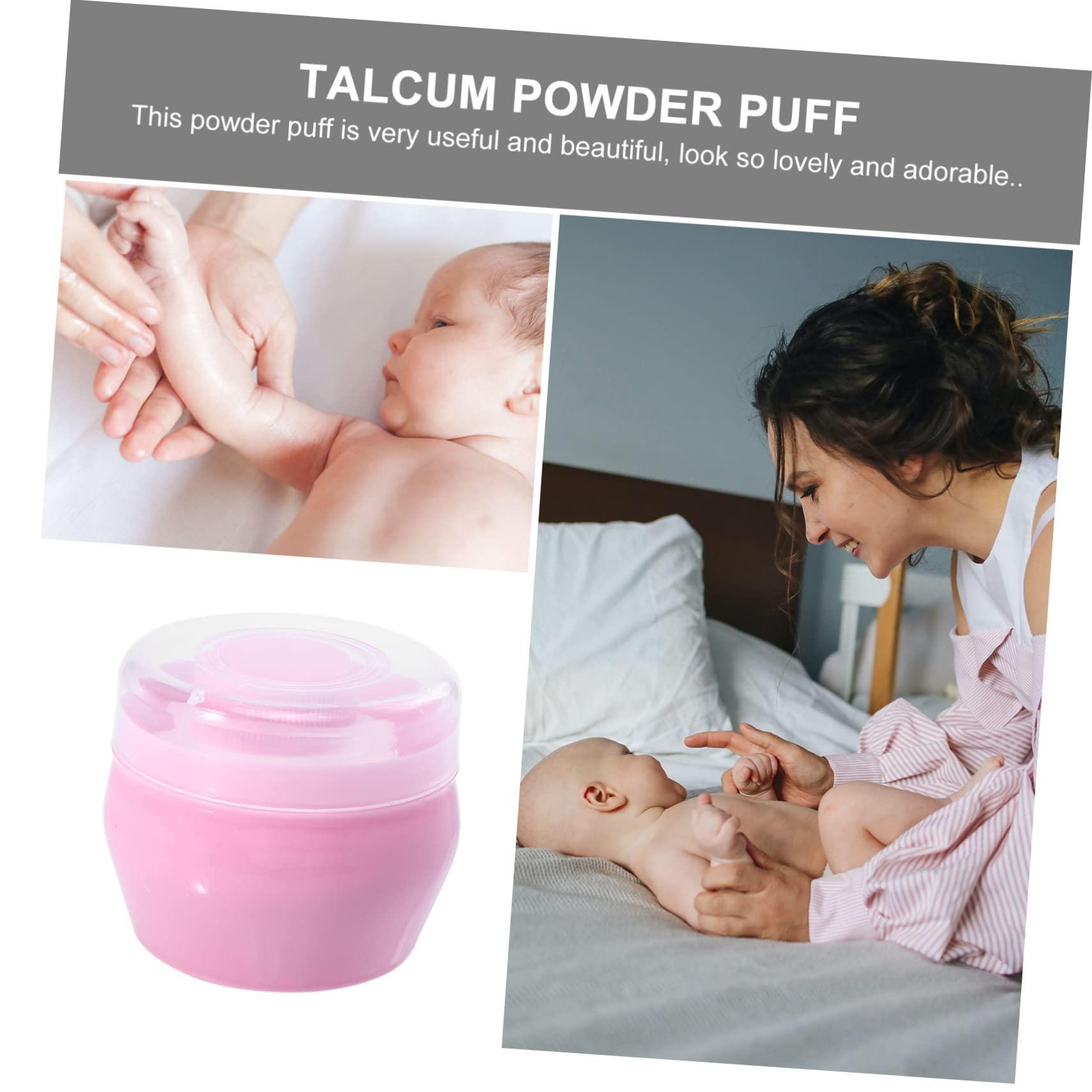 MAGICLULU MAGICLULU 4 Sets Talcum Newborn Body Powder Puff Handle for Easy Application Toddler Infant after Bath Plush Puff