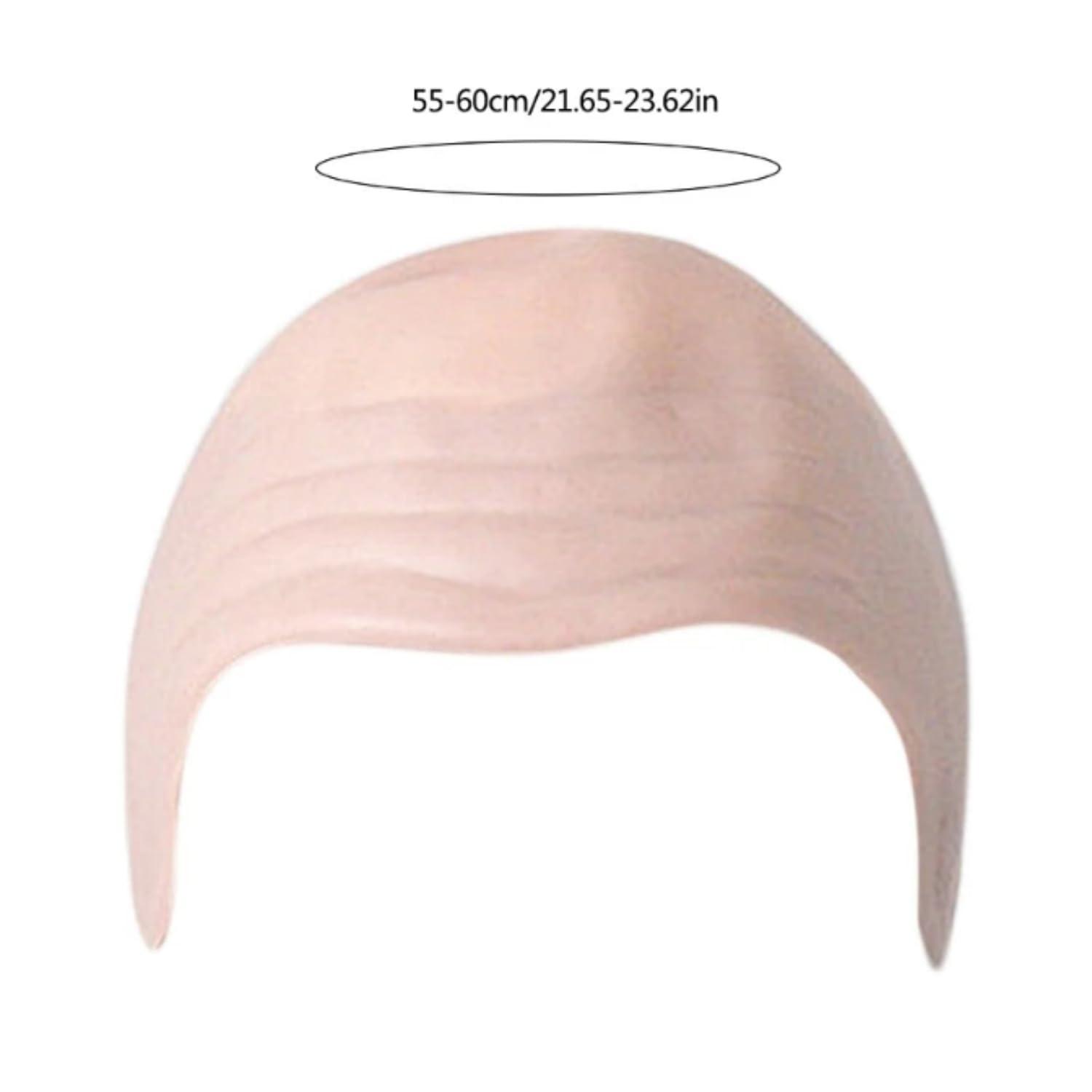 Dzrige Dzrige Halloween Bald Cap Bald Head Hat Head Wig Cap Latex Bald Cap Costume Accessory for Adults Halloween Theme Party Cosplay
