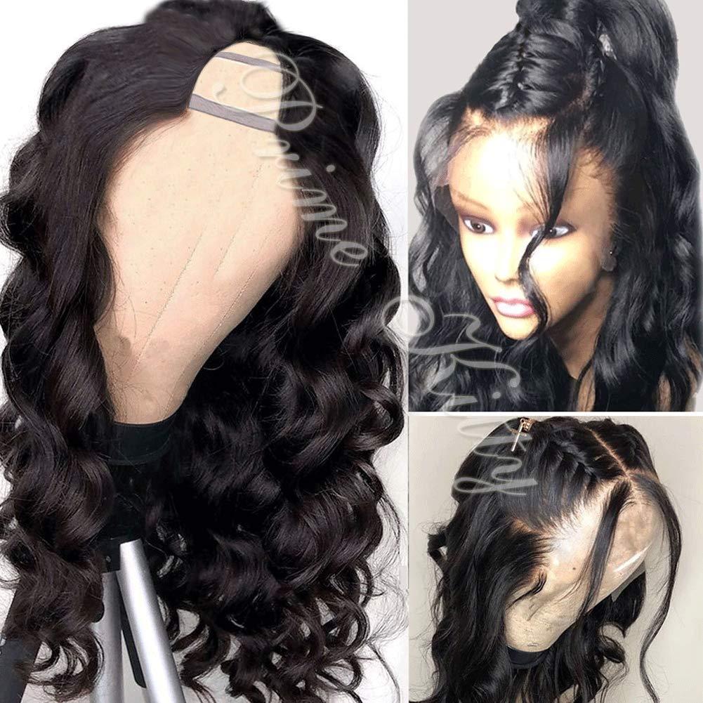 Prime Kitty U Part Human Hair Wigs for Black Women Body Wave ViIrgin Brazilian Human Hair Wig 9A U Part Wigs Human Hair for White Women Curly Glueless Human Hair Wig Middle Opening 130% Density 14\"