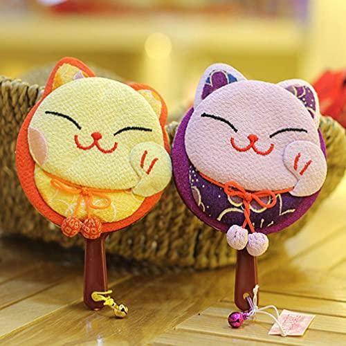 HEALLILY HEALLILY Pocket Mirror Hand Mirror Maneki Neko Handheld Mirror Japanese Lucky Cat Fortune Cat Design Lightweight Mirror Portable Mirror Travel Makeup Mirror Random Color Double Sided Mirror