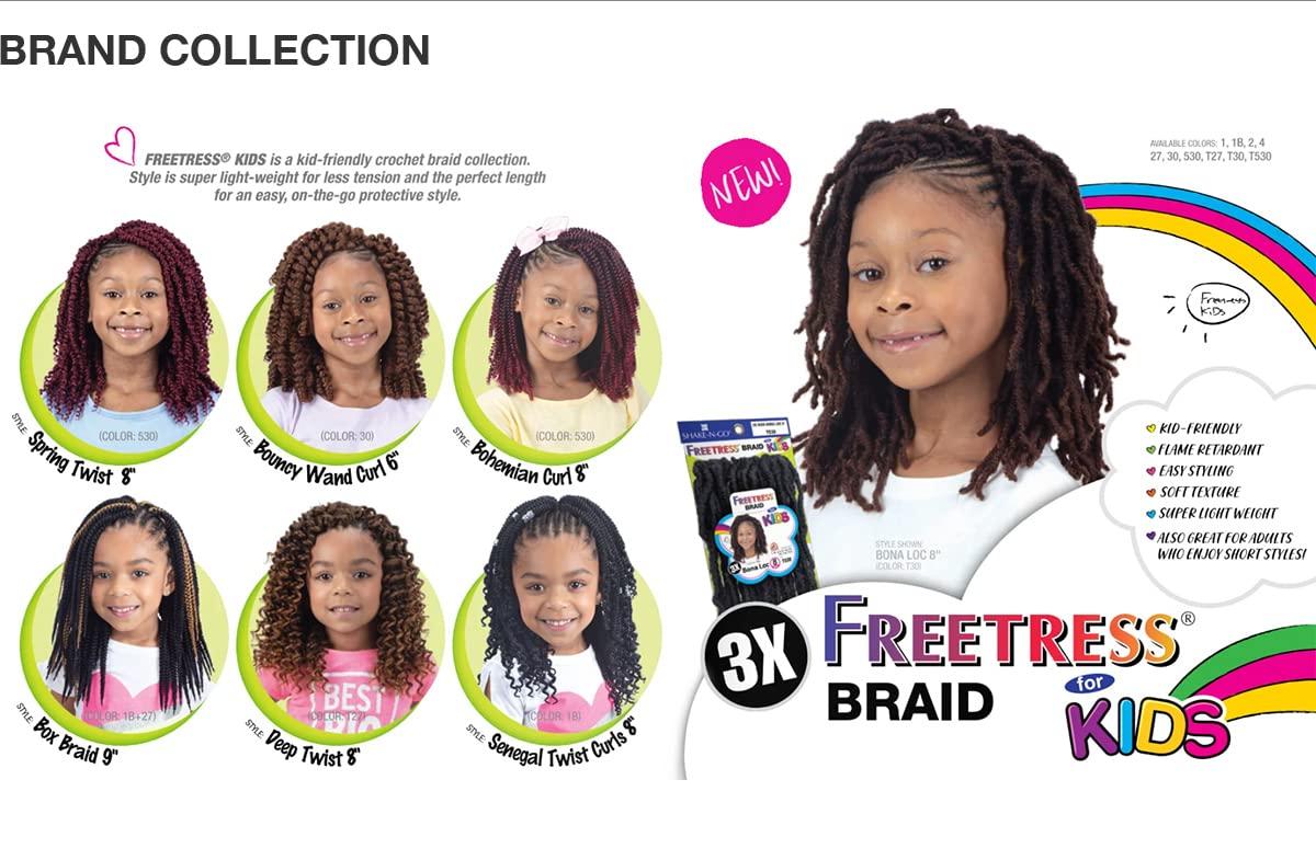 FREE TRESS FreeTress Crochet Braids 3X Kids Senegal Twist with Curls 8" (2-PACK, 30)