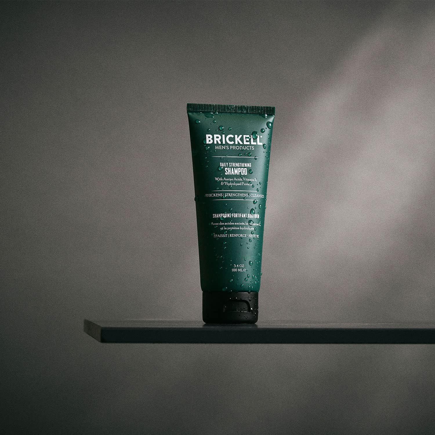 Brickell Men's Products Brickell Men's Products Daily Strengthening Shampoo for Men, Natural and Organic Featuring Mint and Tea Tree Oil To Soothe Dry and Itchy Scalp, Sulfate Free and Paraben Free, 3.4 Ounce, Scented