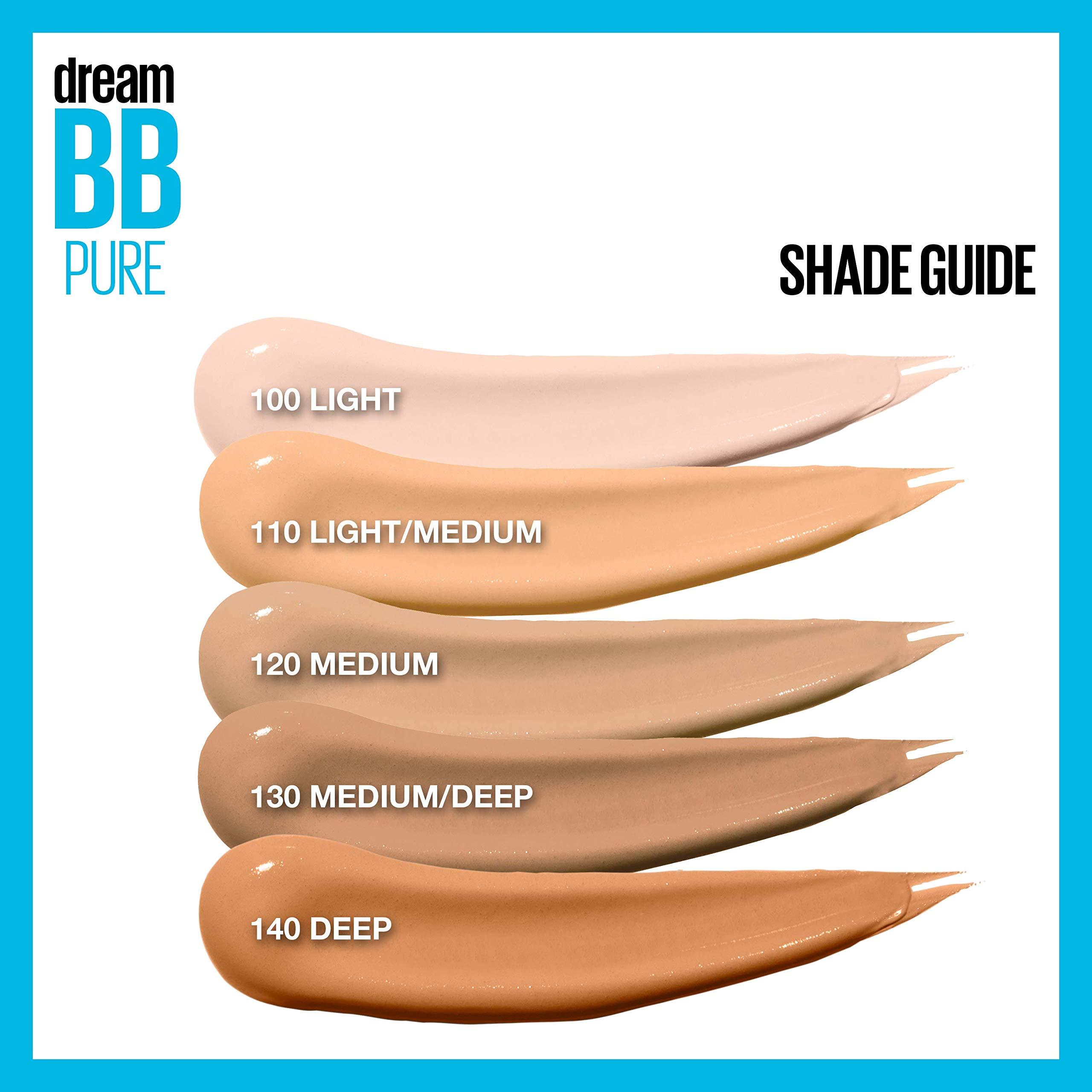 MAYBELLINE Maybelline Dream Pure Skin Clearing BB Cream, 8-in-1 Skin Perfecting Beauty Balm With 2% Salicylic Acid, Sheer Tint Coverage, Oil-Free, Medium, 1 Count