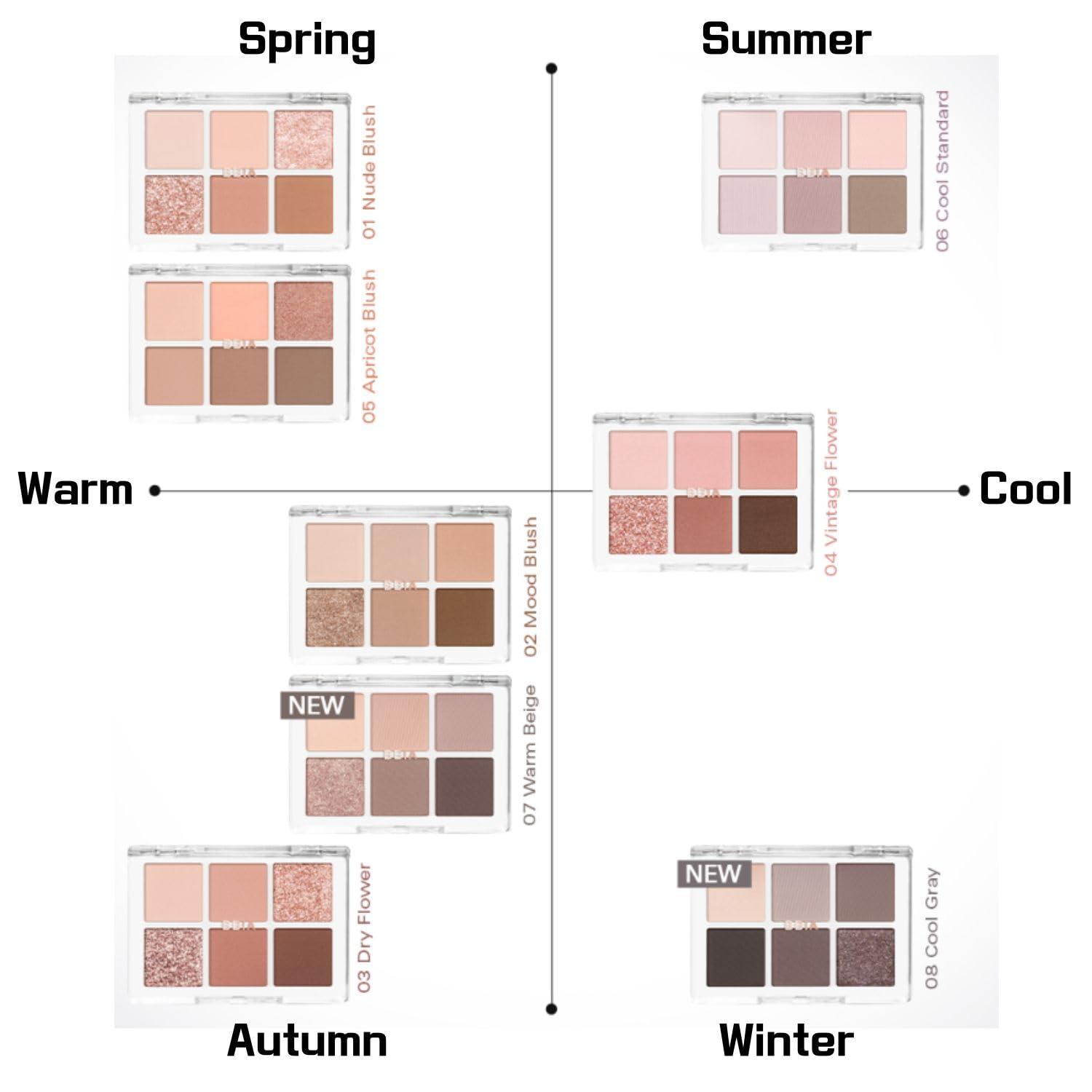 BBI@ BBIA BBIA Ready To Wear Eye Palette - Ultimate Eyeshadow Palette Blendable & Buildable Shade Soft Texture Shimmer Finish Gorgeous Pearls Daily Eye Shadow Colors Vegan Korean Eye Makeup (02 MOOD BLUSH)