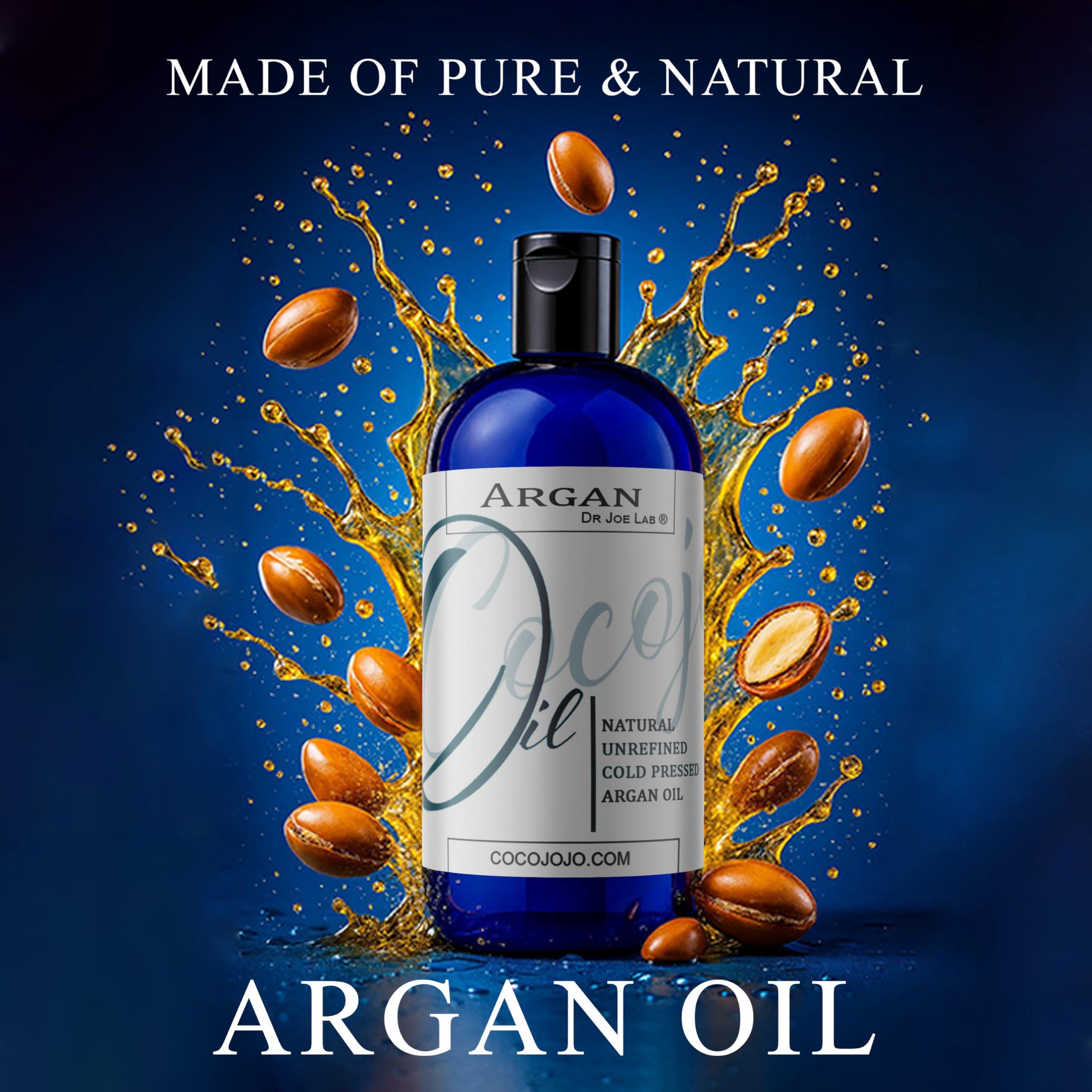 Dr Joe Lab Dr Joe Lab Argan Nut Oil 8 oz Pure Natural Moroccan Argon Nut Unrefined Cold Pressed Extra Virgin - for Hair Skin Body Nail and Beard - Moisturizing, Soothing, Hydrating, & Nourishing Marrakesh Oil