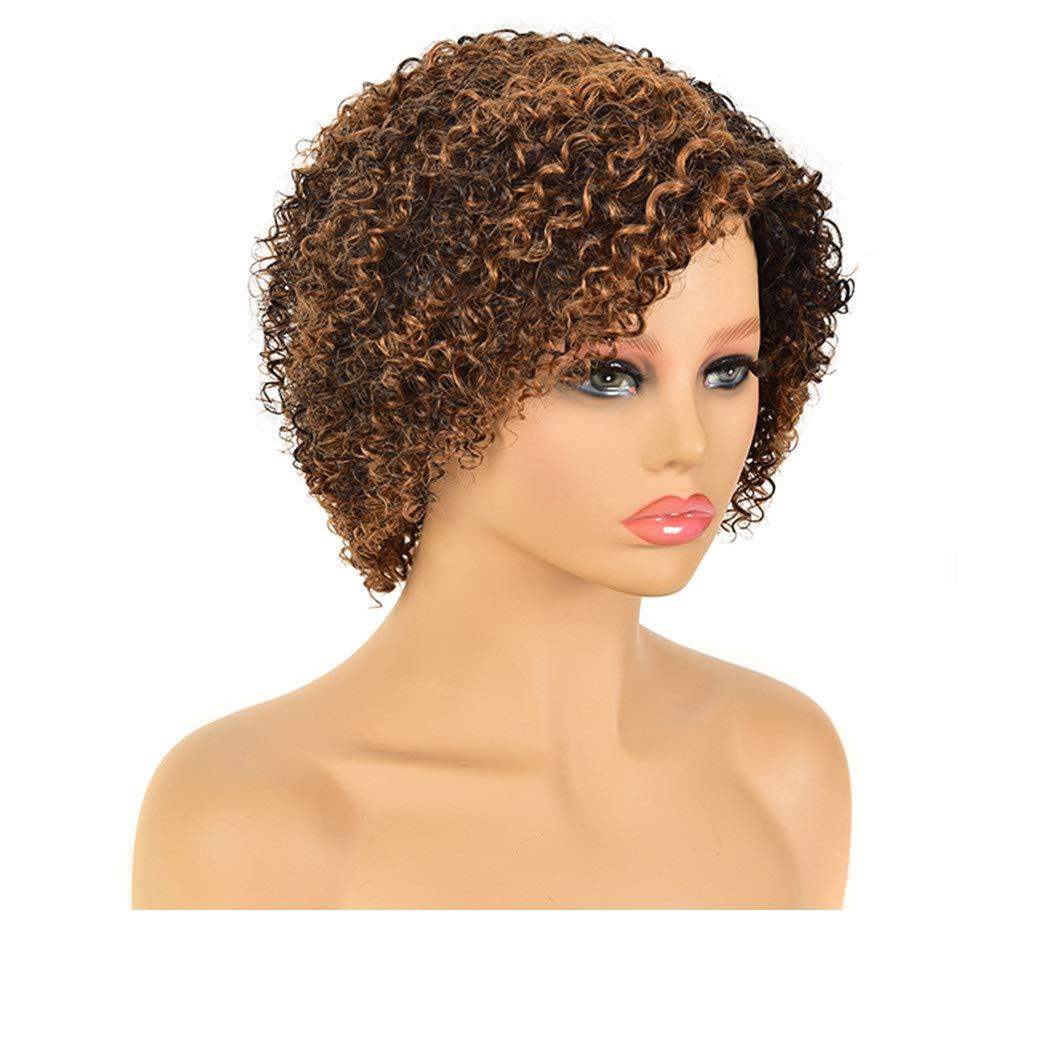 SSJFZM Malaysian Human Hair Wigs Short Curly Wet And Wavy Wig With Bangs Remy Full Wigs For Black Women Cheap Cosplay Wig Mix 1B 30