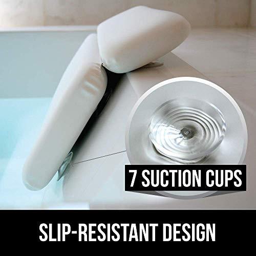 Gorilla Grip Gorilla Grip Bath Pillow and Shower Stall Mat, Bath Pillow Size 14.5x11 in White and Shower Mat Size 21x21 in Clear, 2 Item Bundle