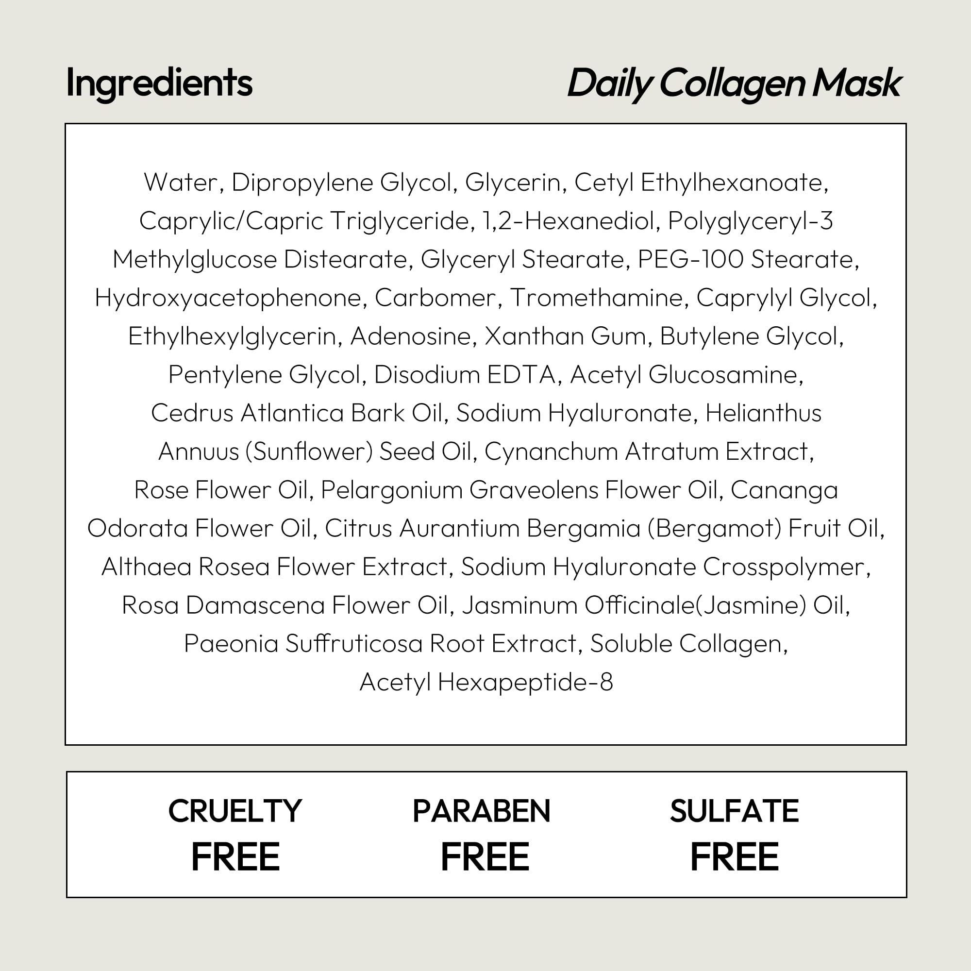 LAPCOS LAPCOS Collagen Sheet Mask, Firming Daily Face Mask with Collagen Peptides for Anti-Aging, Helps to Minimize Wrinkles, Restores Skin Elasticity & Firmness, Hydrating, Korean Beauty, 5-Pack