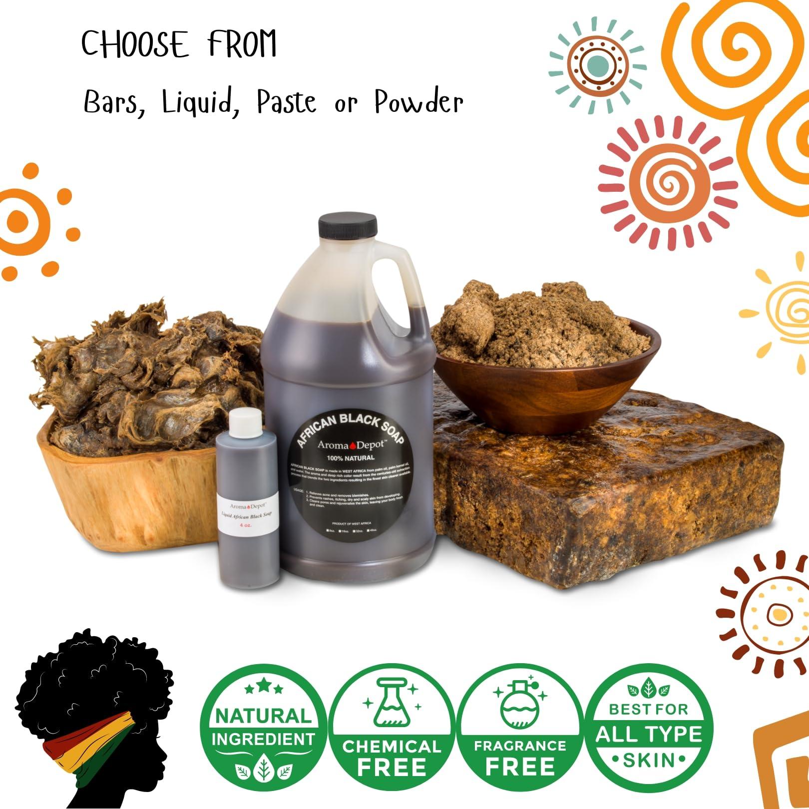 Aroma Depot Aroma Depot Raw African Black Soap Bars From Ghana (3 lbs.)