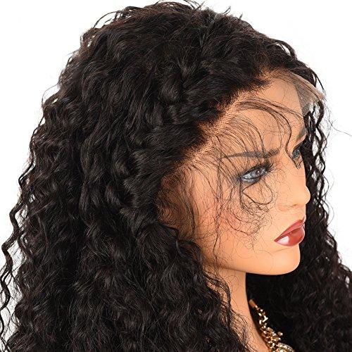 iVogue Hair 250% Denisty Natural Kinky Curly Human Hair Lace Front Wig Free Part Malaysian Virgin Hair Lace Wig for Black Women (20"130%)