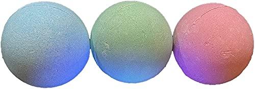 Biblebanz Glow in The Dark Light Up Glowing Bath Bombs for Ages 15 and Up Teens Adults Surprise Disco Lights Plastic Glowing Cube Inside - Pink Green Blue Bath Bombs - Fun - Smells Nice Fizz Great Gift Set of 3