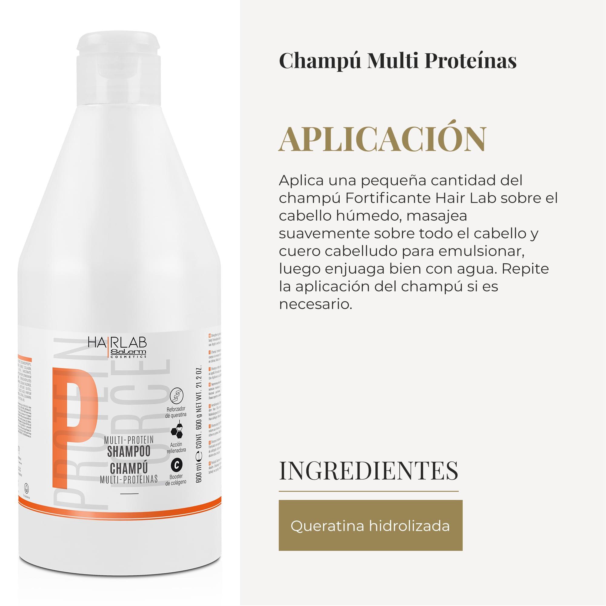 Salerm Salerm - Fortifying Shampoo - Multi-Protein Hair Lab Shampoo - 600 ml - Replenishes Natural Keratin Deficiency - Adds Body to Hair - Strengthens and Repairs Hair - Paraben-Free